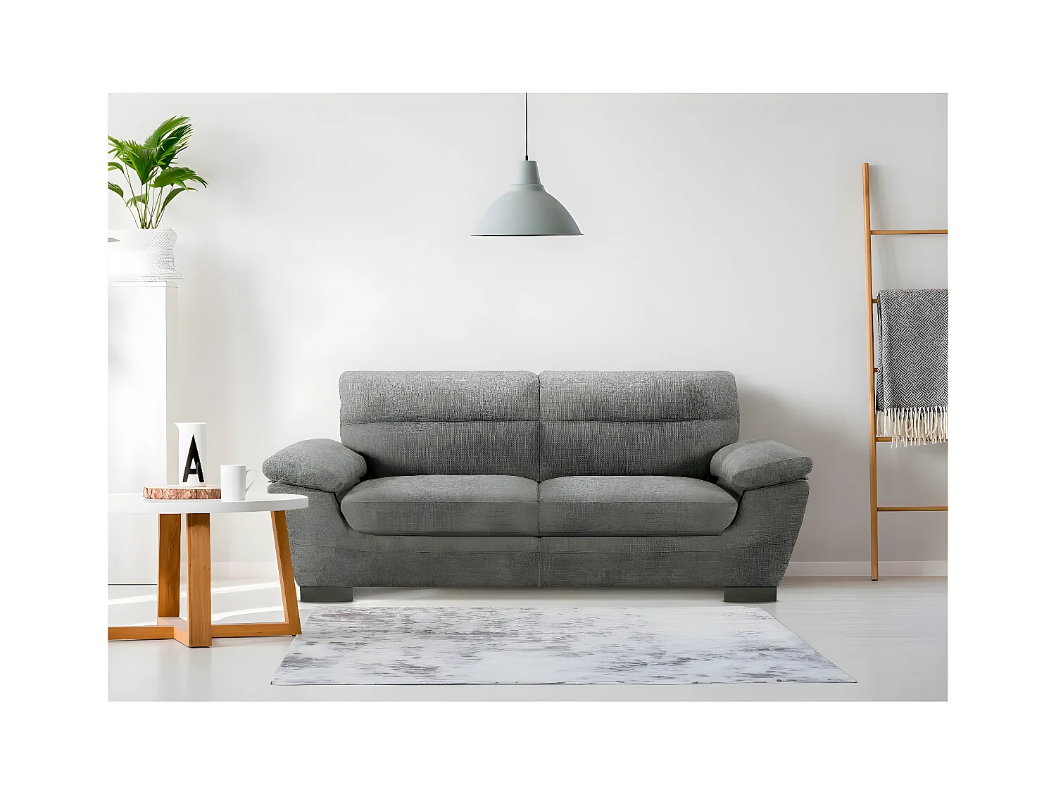 Stoffsofa "Dallas" - 210 X 88 X 90 cm - 3-Sitzer - Grau