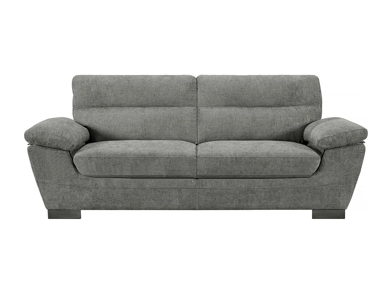 Canapé fixe en tissu "Dallas" - 210 X 88 X 90 cm - 3 places - Gris