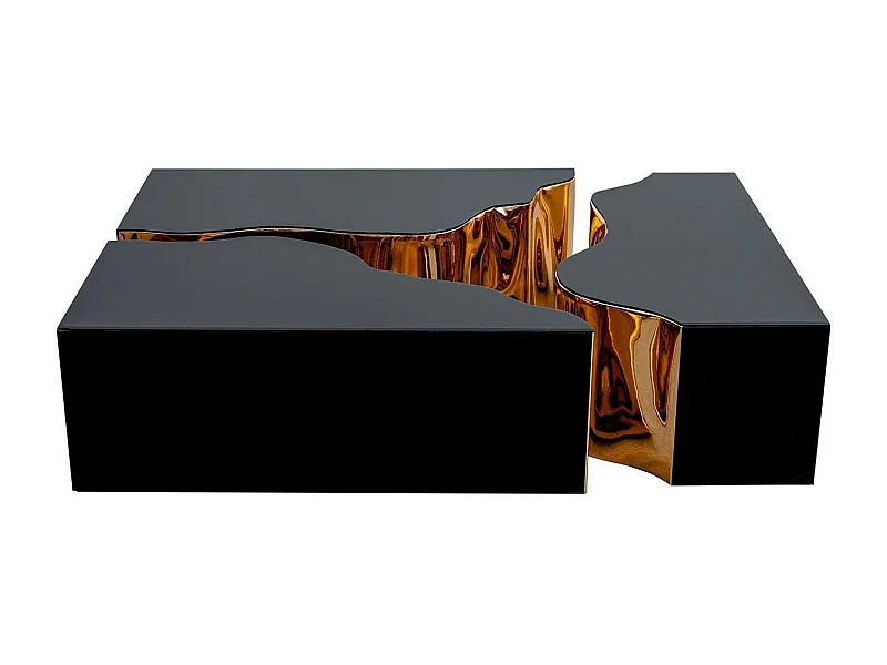 Dreiteiliger Couchtisch Wohnzimmermöbel Luxus Tisch Schwarz Modern Neu