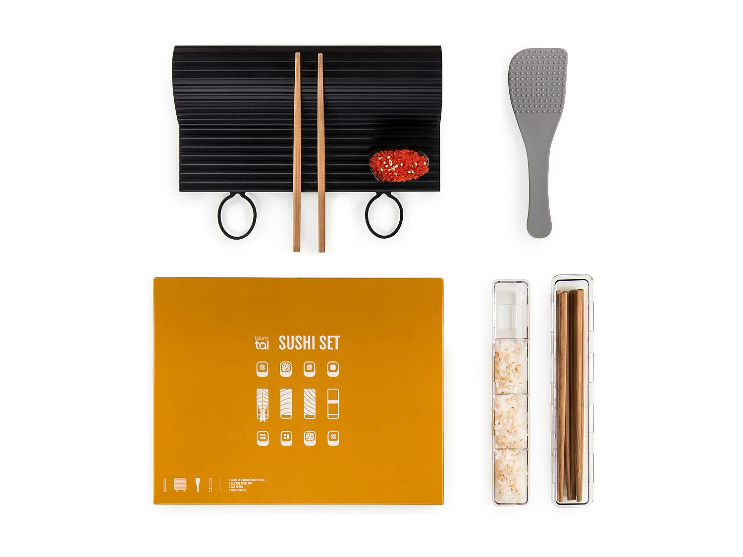 Blumtal Sushi Set Spülmaschinenfeste Sushimatte -