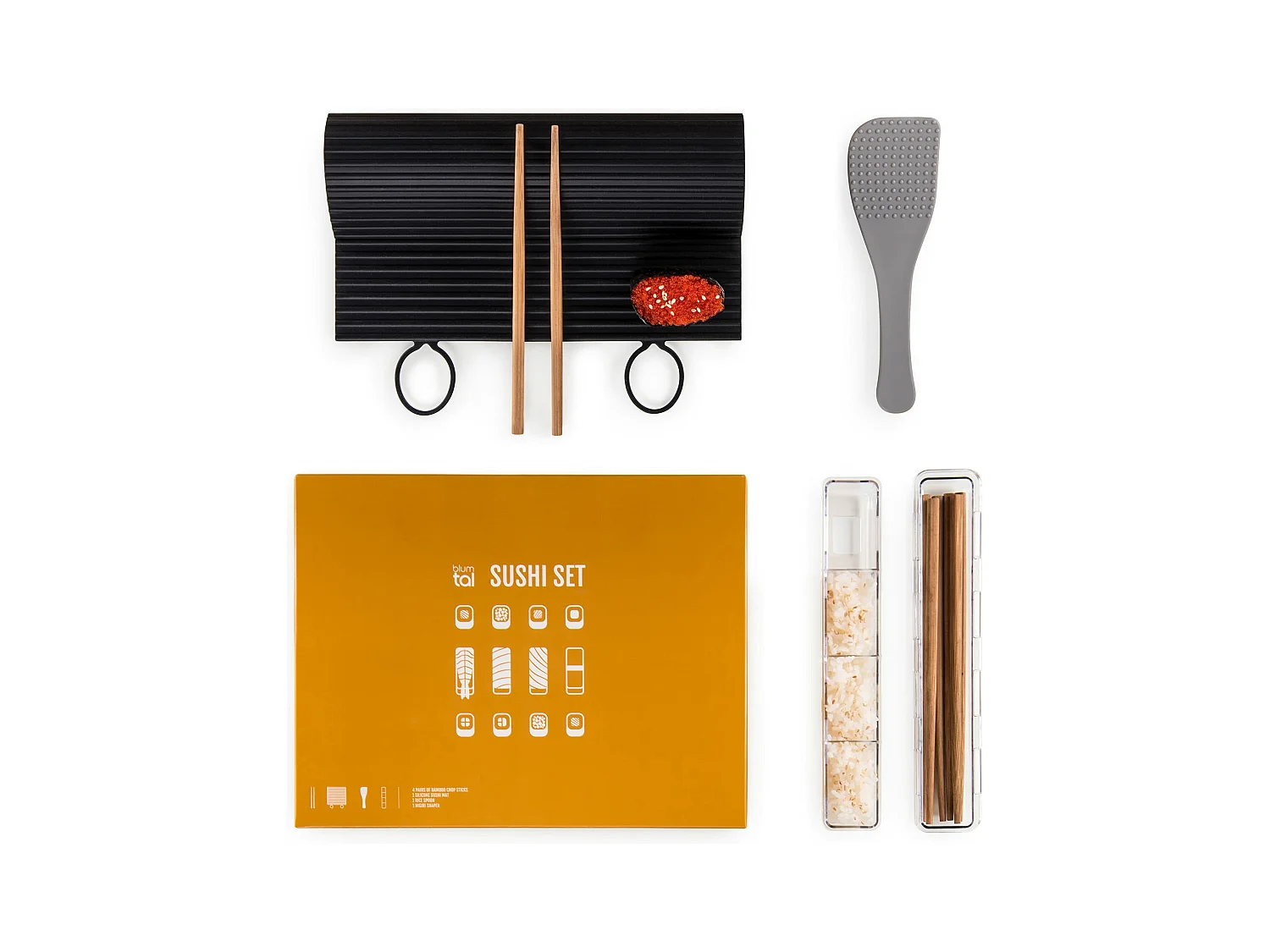 Blumtal Sushi Set Spülmaschinenfeste Sushimatte -