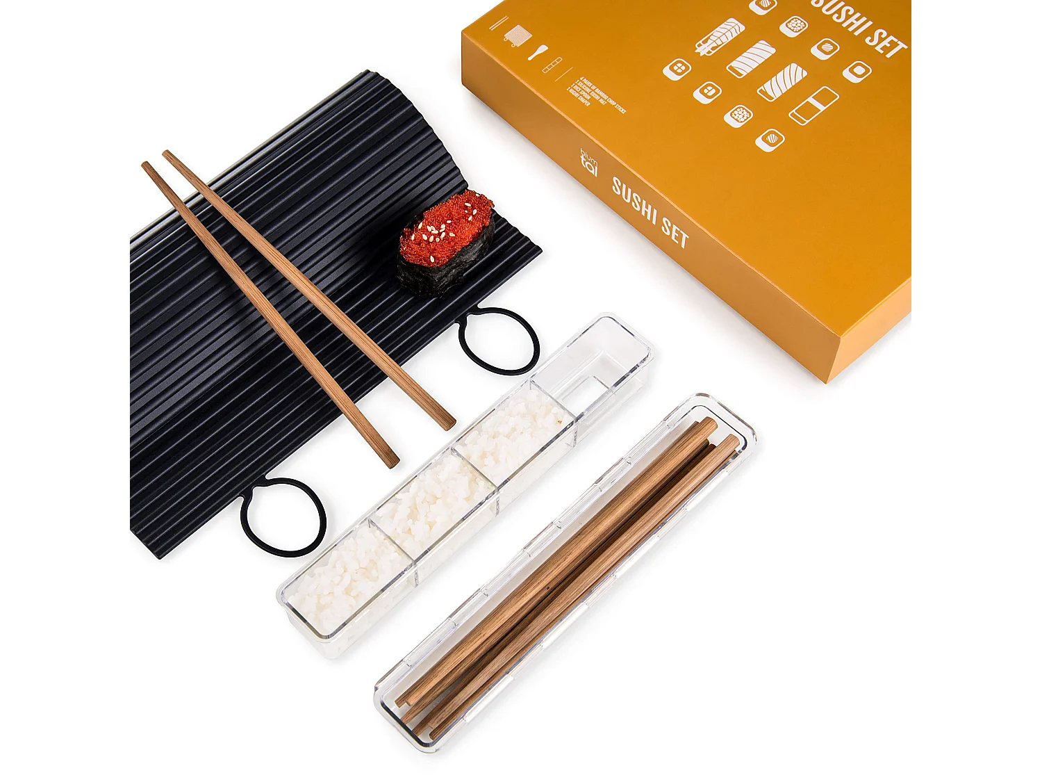 Blumtal Sushi Set Spülmaschinenfeste Sushimatte -