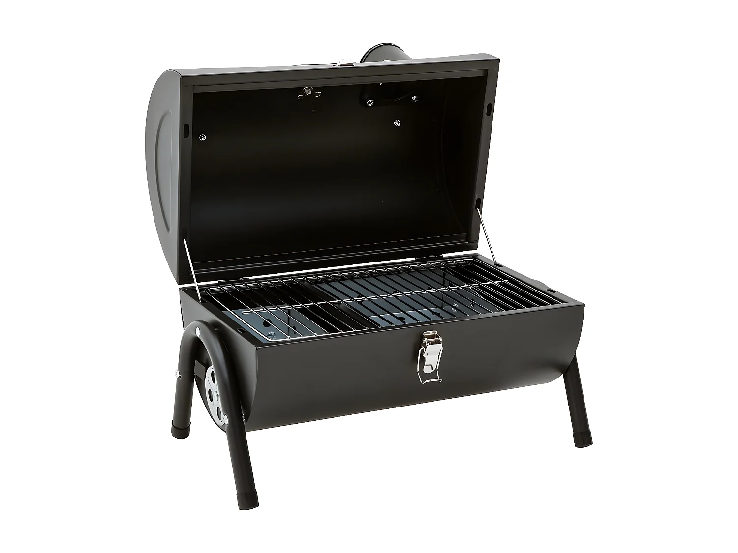 Barbecue charbon de bois portable "Captain" - 42 x 27 x 43 cm - Noir
