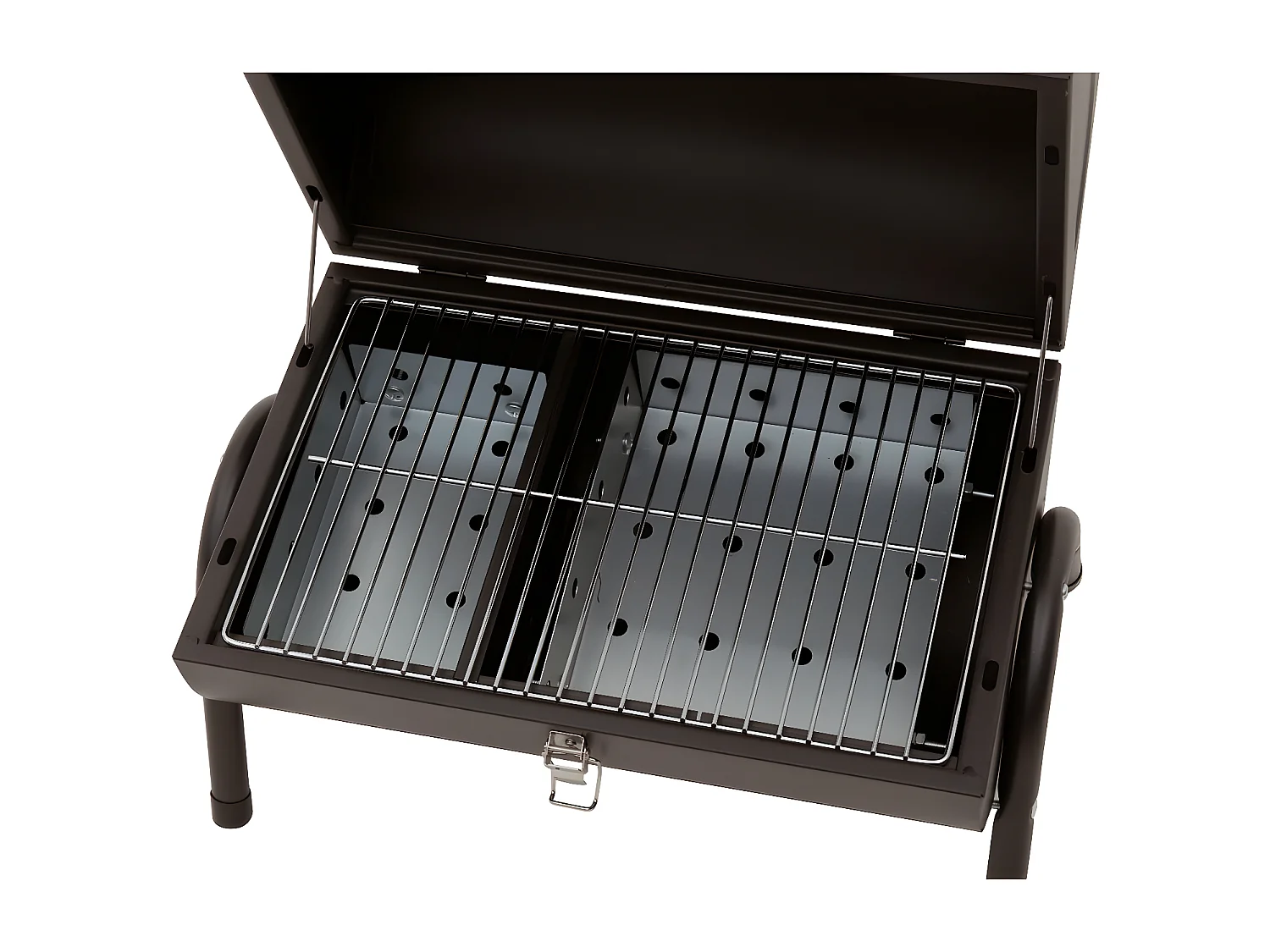 Barbecue charbon de bois portable "Captain" - 42 x 27 x 43 cm - Noir