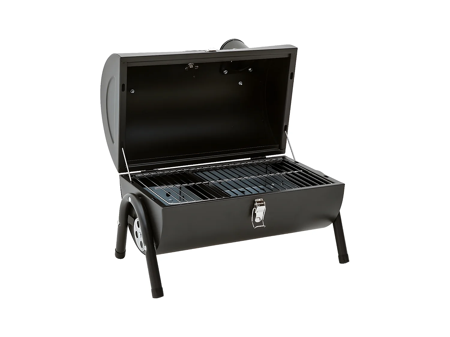 Barbecue charbon de bois portable "Captain" - 42 x 27 x 43 cm - Noir