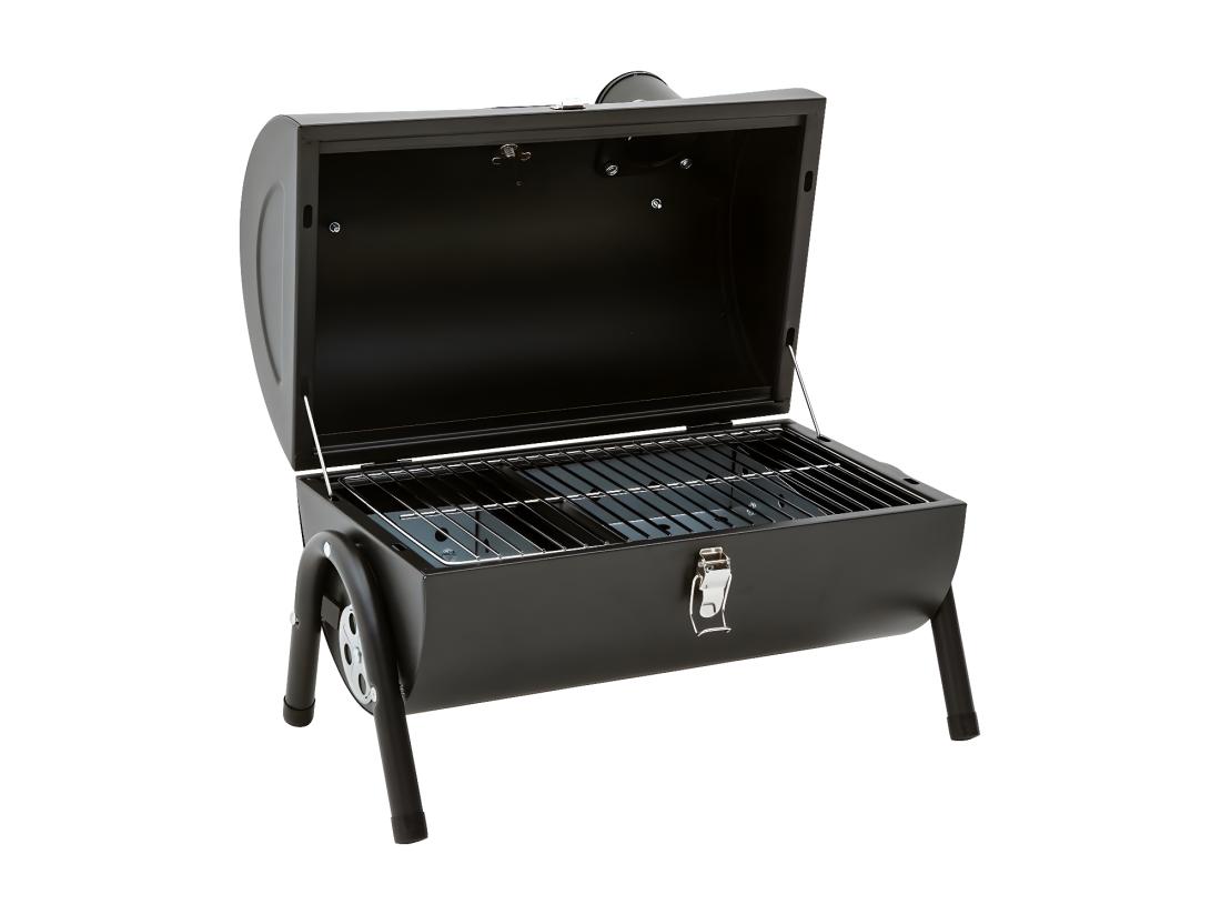 vente unique Barbecue charbon de bois portable "Captain" - 42 x 27 x 43 cm - Noir