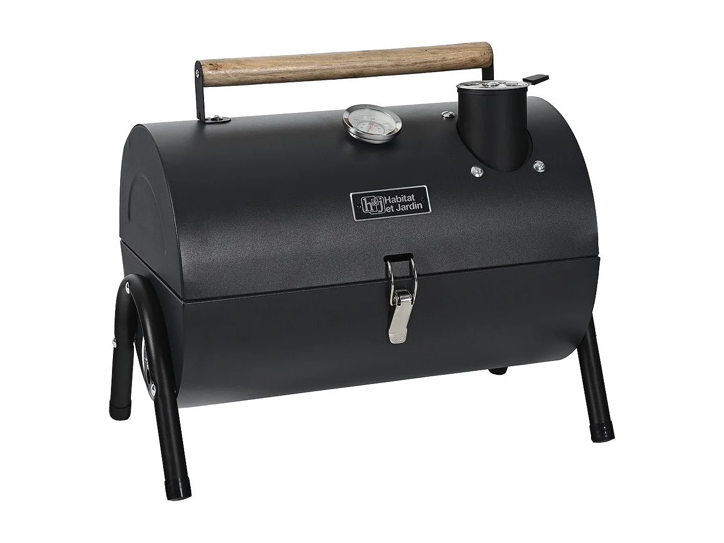 Barbecue charbon de bois portable "Captain" - 42 x 27 x 43 cm - Noir