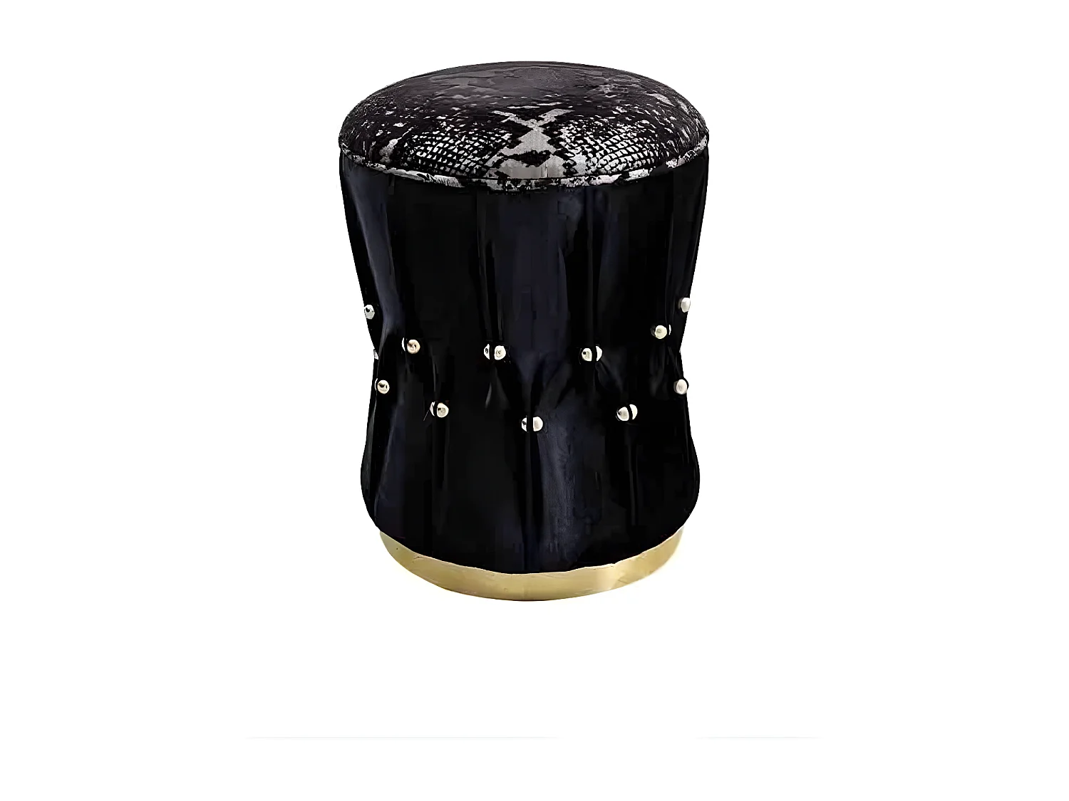 Schwarzer Edelstahl Hocker Wohnzimmermöbel Stilvolle Wohnung Einrichtung