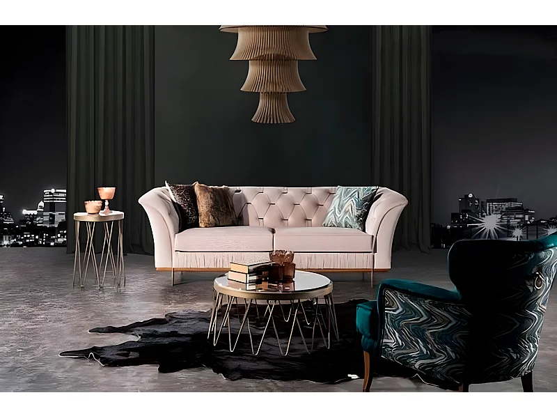 Für Wohnzimmer Luxuriöses Set Sofa+Sessel Bequem Textil Modern Neu