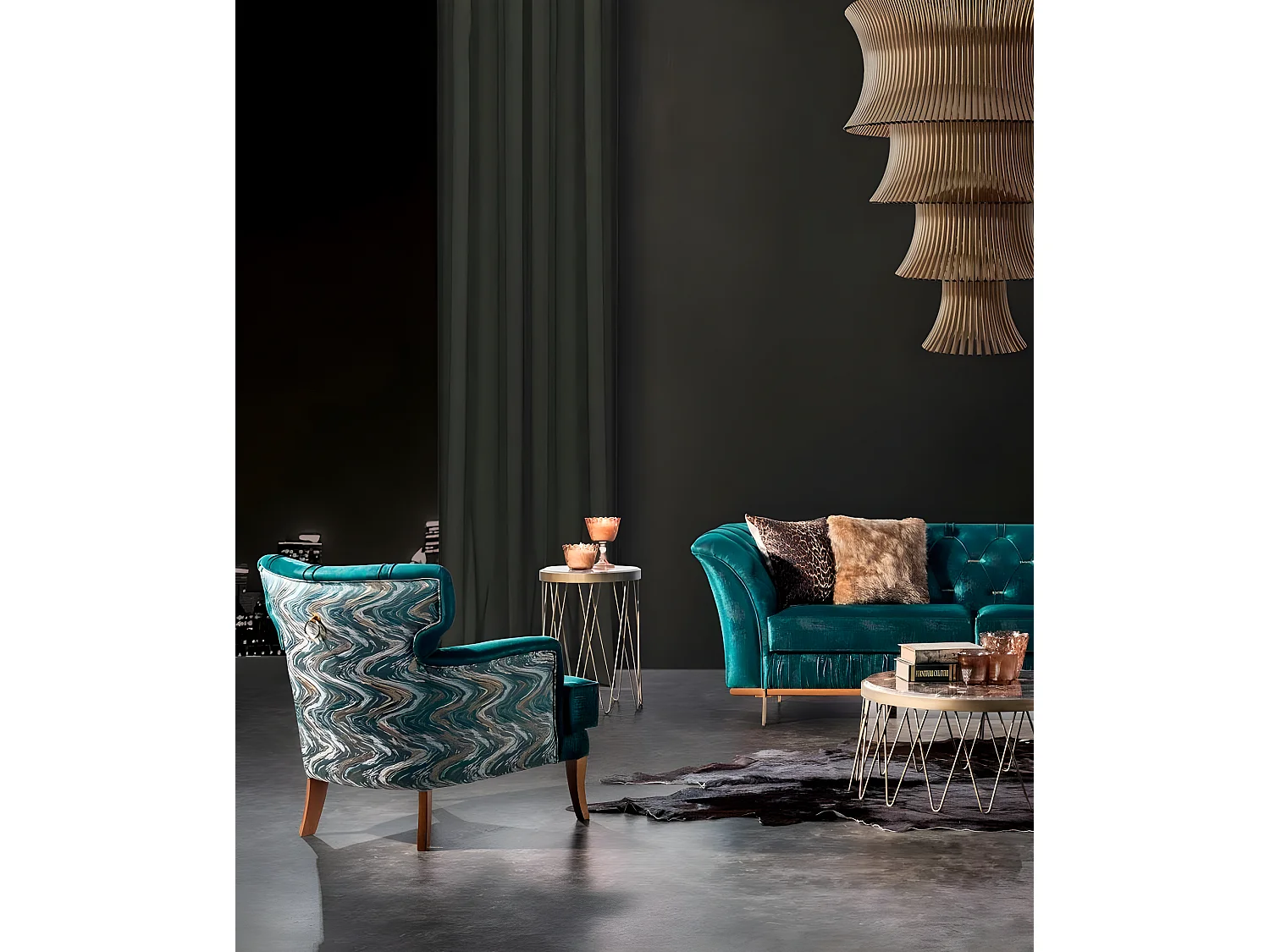 Für Wohnzimmer Luxuriöses Set Sofa+Sessel Bequem Textil Modern Neu