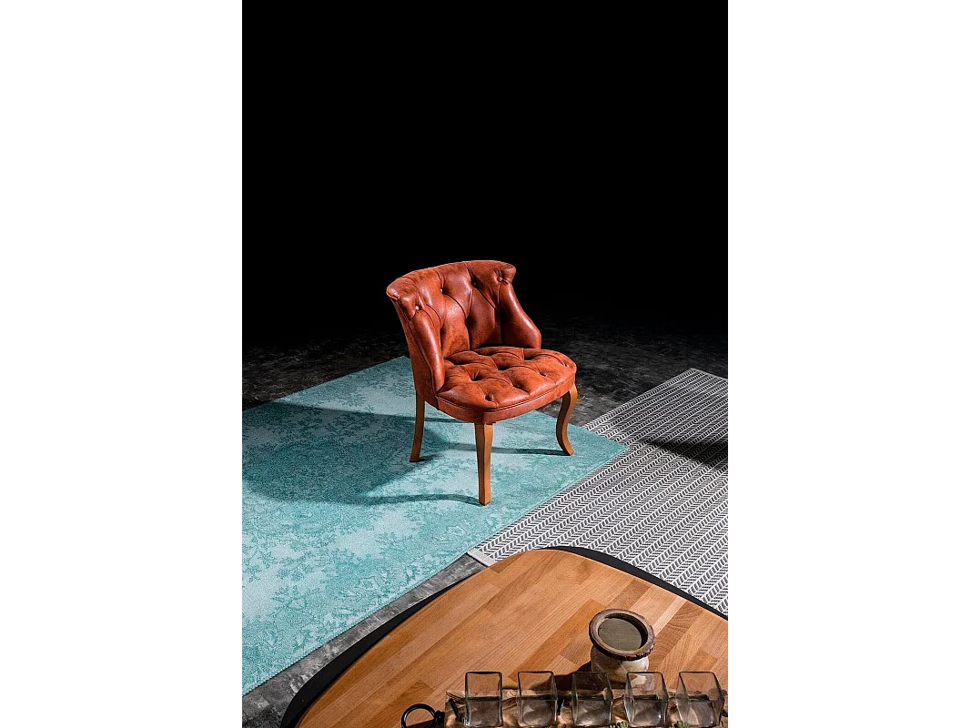 Moderne Chesterfield Sitzmöbel Kunstleder Möbel Zweisitzer Stil Sessel