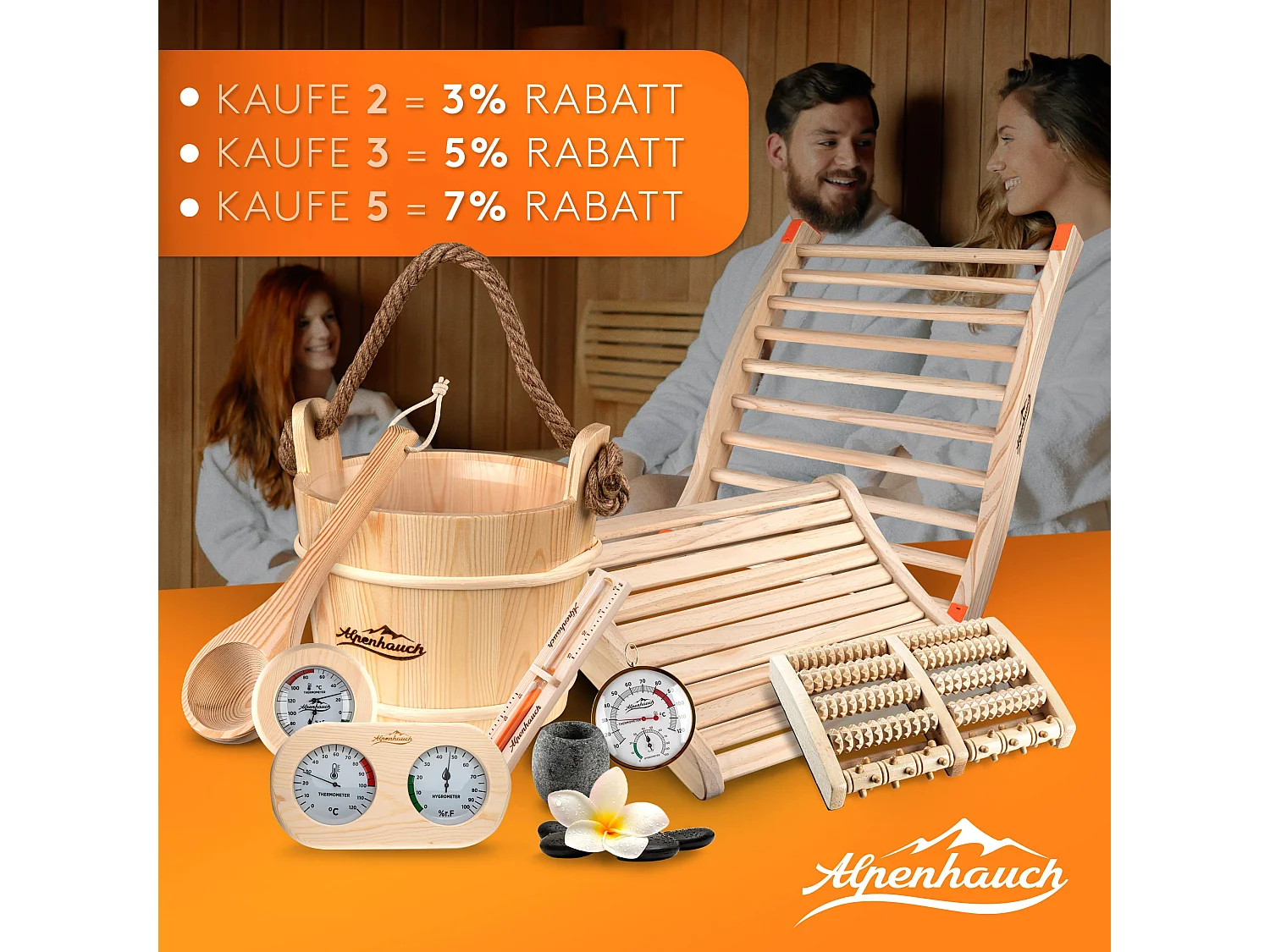 ALPENHAUCH Sauna Sanduhr 15 Minuten aus 100%