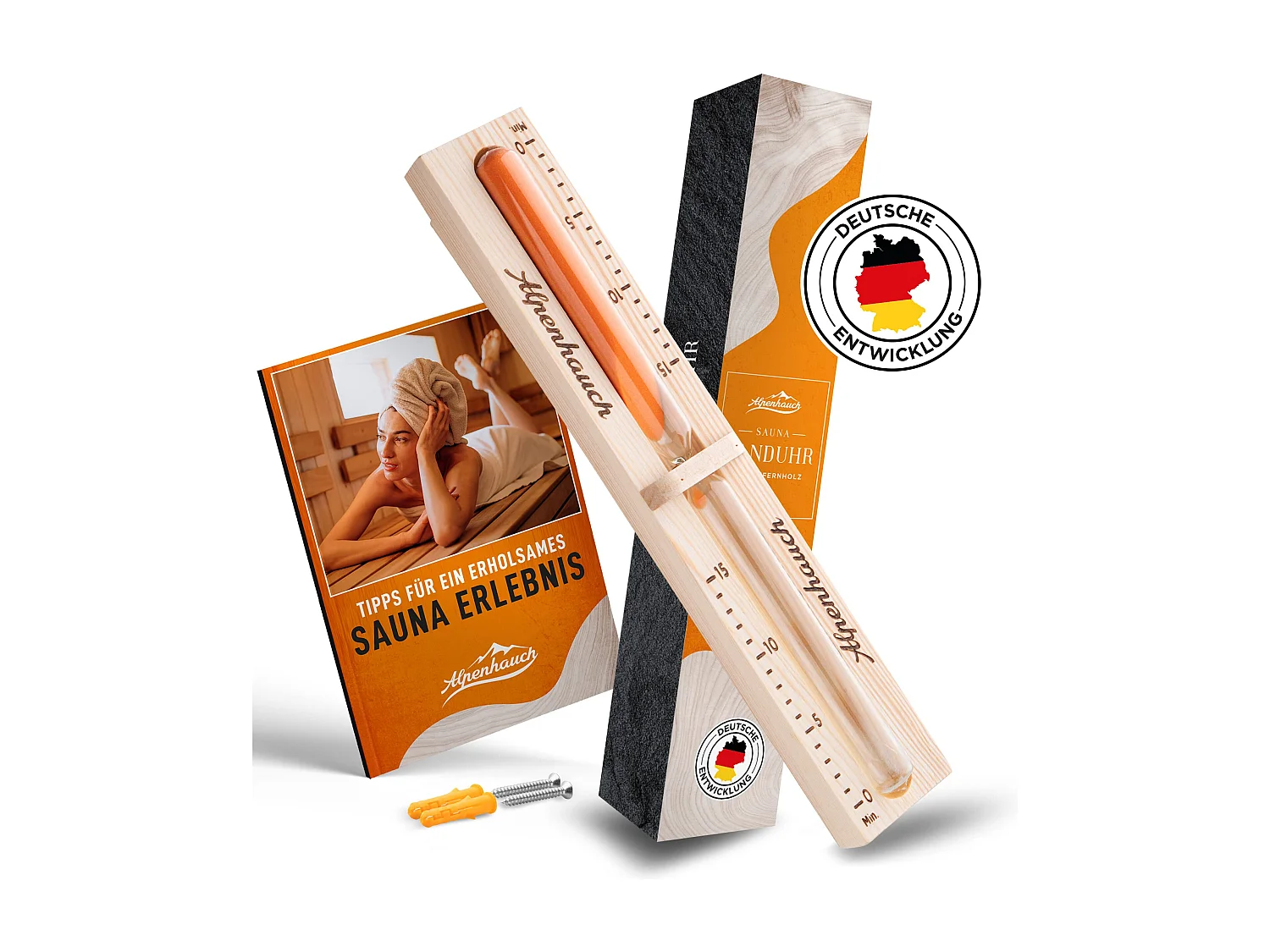 ALPENHAUCH Sauna Sanduhr 15 Minuten aus 100%