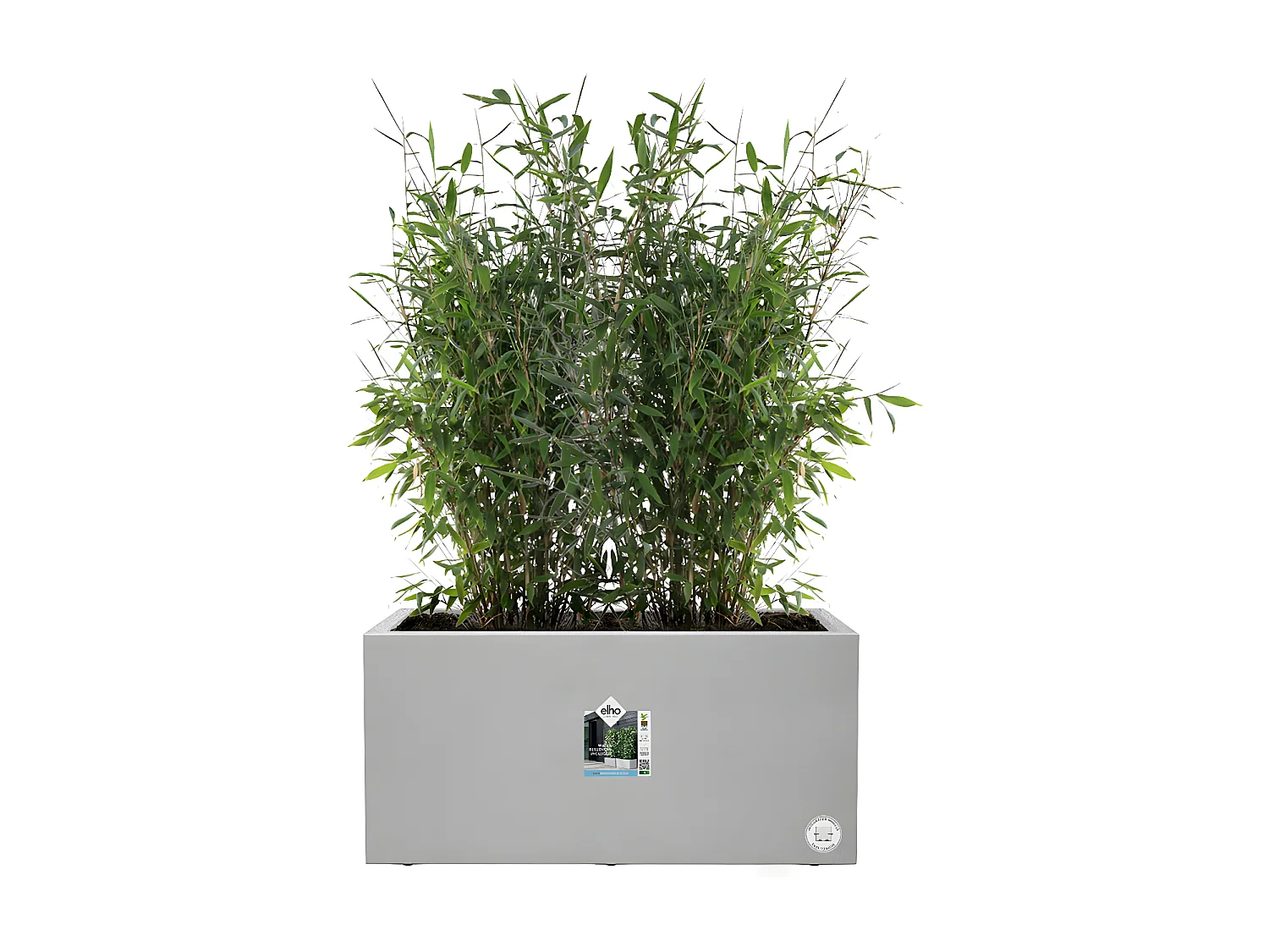 Jardinière rectangle en plastique 80 x 40 cm Elho Vivo gris ciment