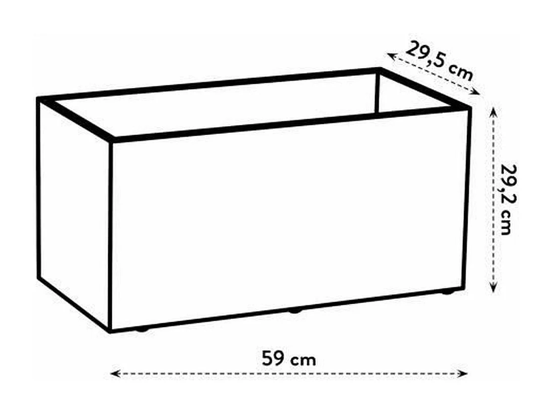 Jardinière rectangle en plastique 60 x 30 cm Elho Vivo - gris ciment