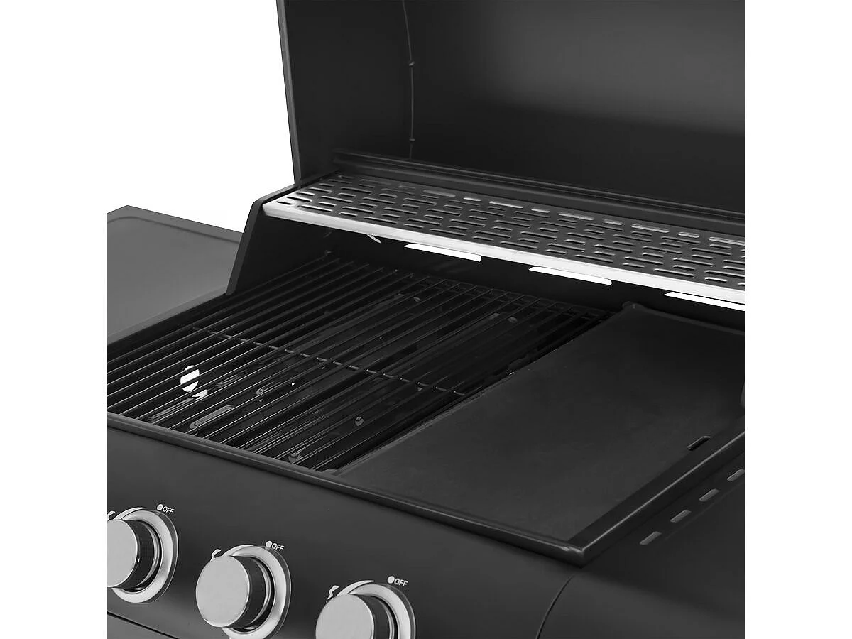 Barbecue gaz "Feria 5" - 5 brûleurs dont 1 latéral - 14,5 kw - Noir