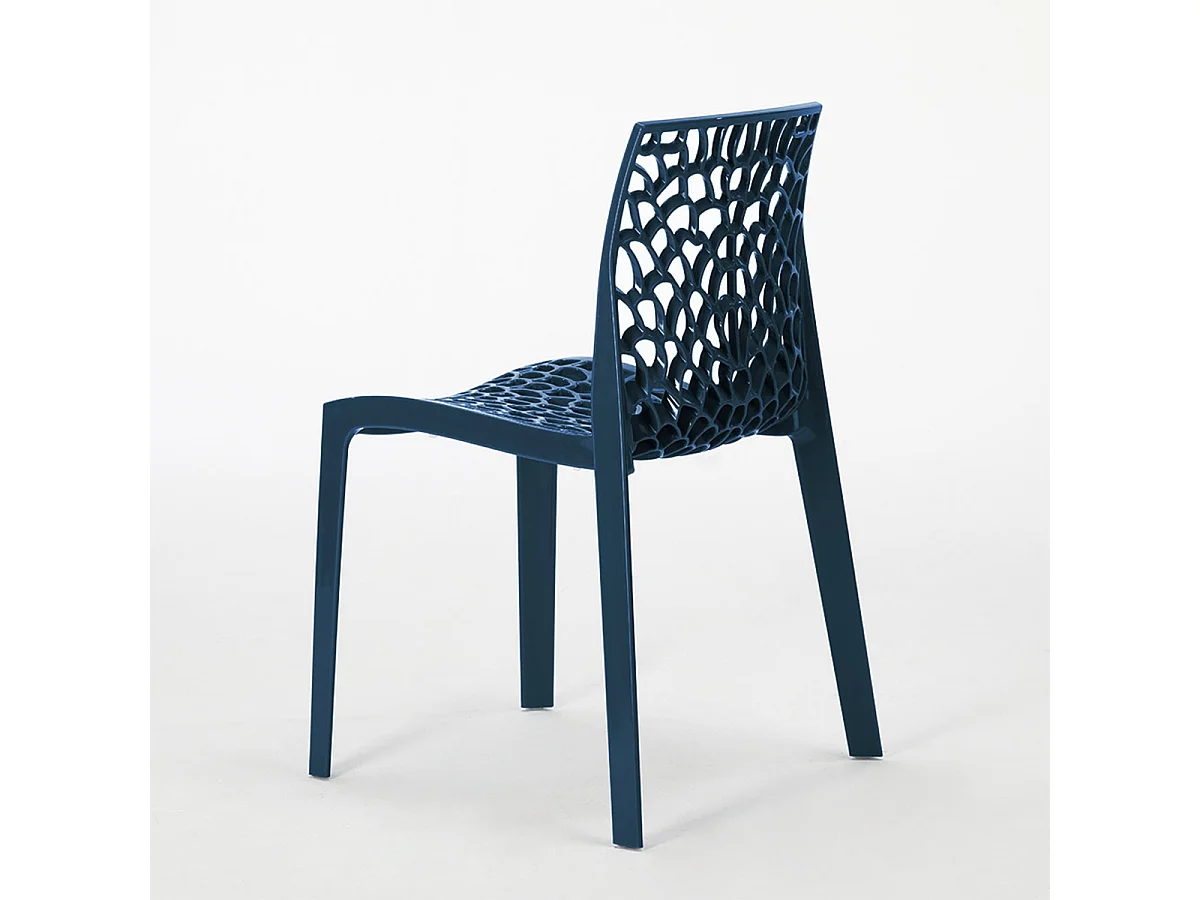 Grand Soleil Gruvyer Stapelbar Polypropylen Küche Bar Stühle - Dunkel Blau