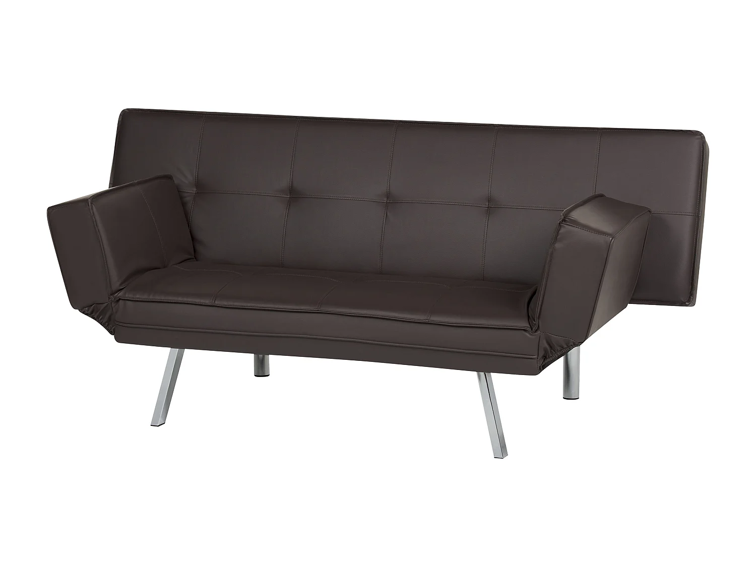 Canapé-lit BRISTOL Marron foncé Cuir PU