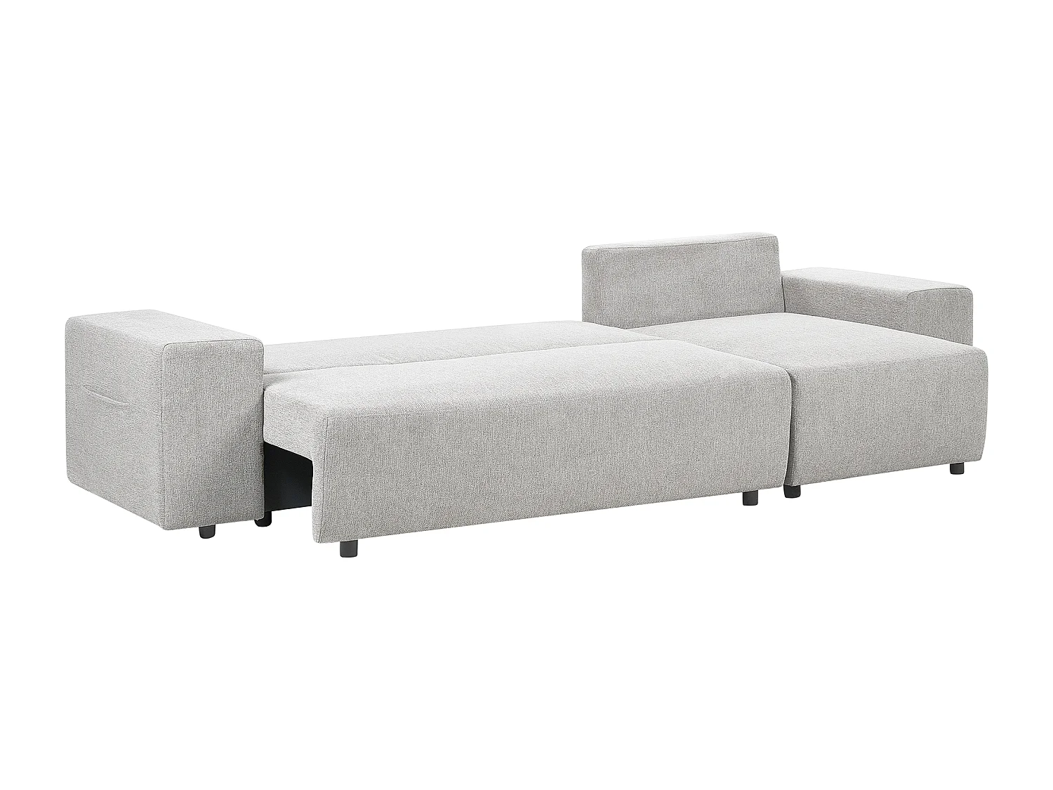 Sofá-cama de canto LUSPA Tecido Cinzento claro com arrumação 3 lugares à esquerda