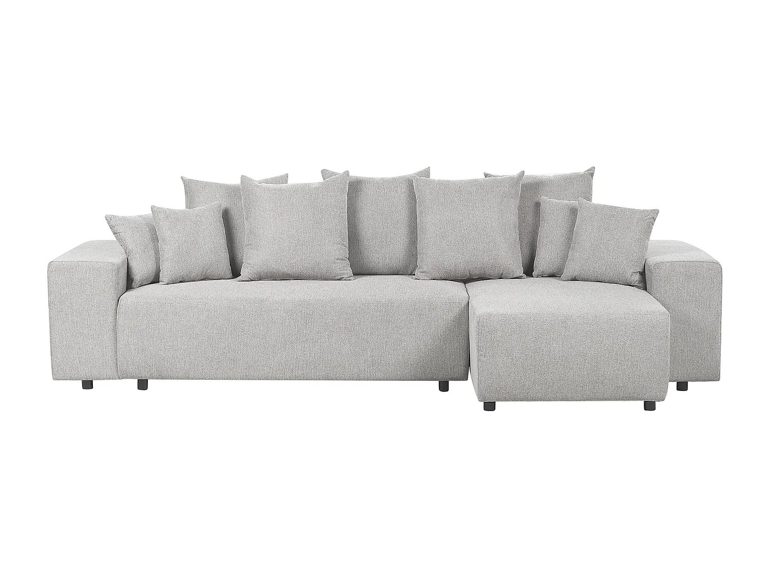 3-Sitzer Ecksofa Stoff grau Schlaffunktion Stauraum Chaiselongue links Luspa