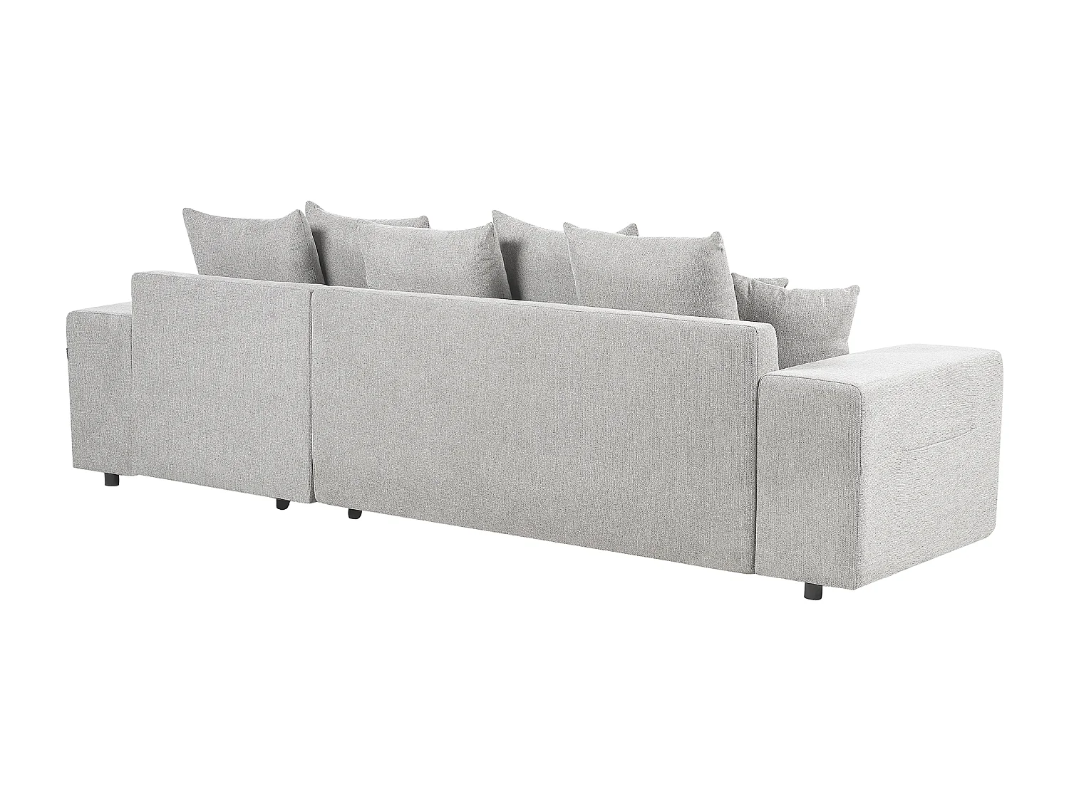 3-Sitzer Ecksofa Stoff grau Schlaffunktion Stauraum Chaiselongue links Luspa