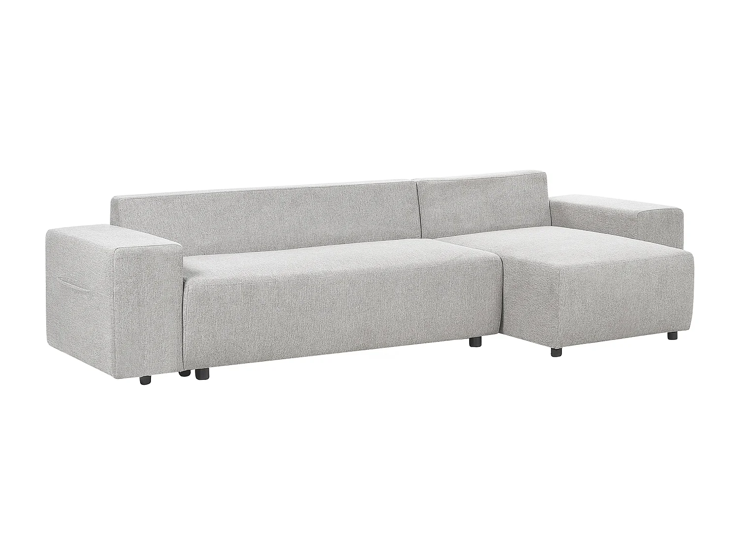3-Sitzer Ecksofa Stoff grau Schlaffunktion Stauraum Chaiselongue links Luspa