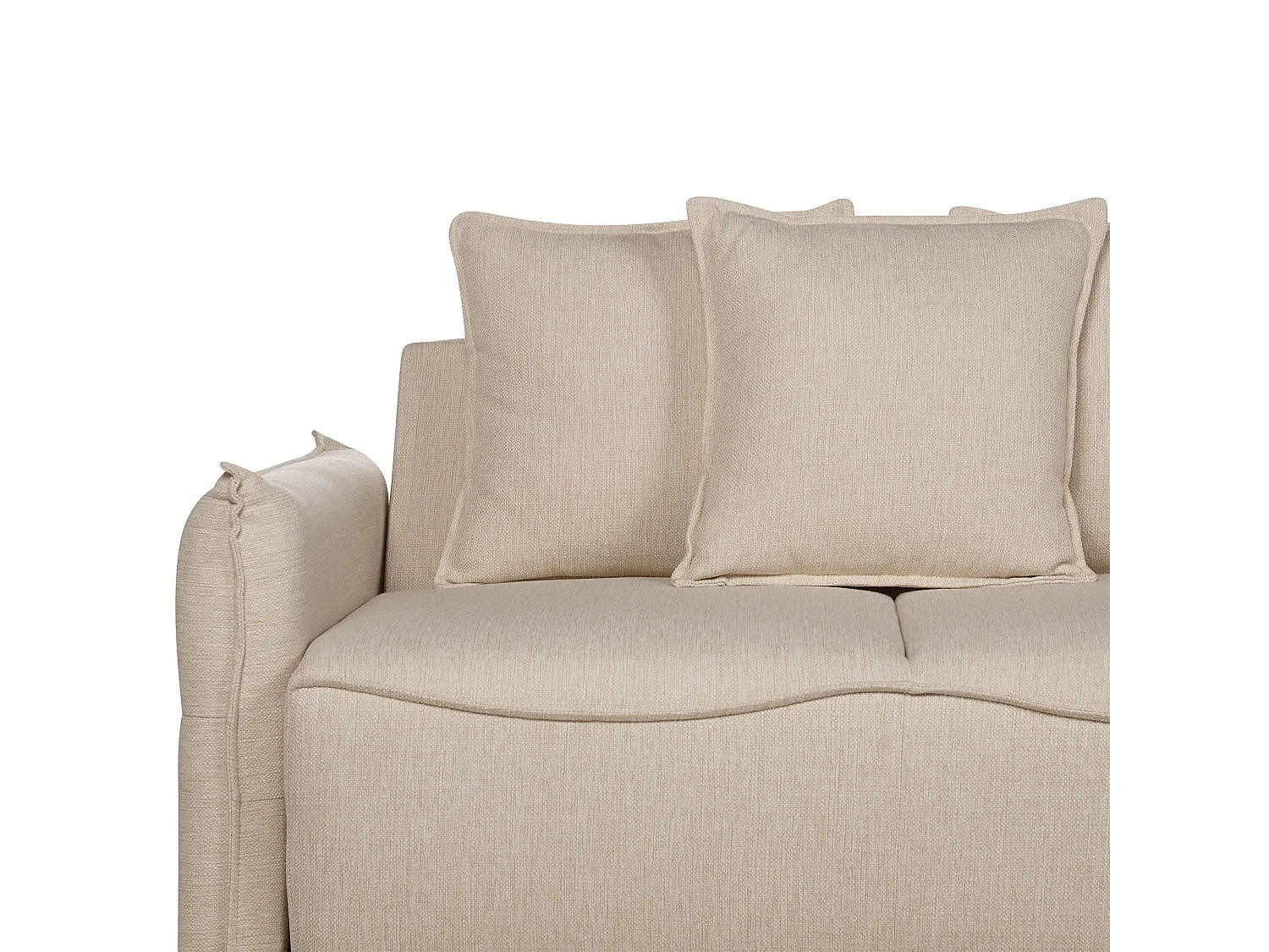 Canapé-lit 3 places KRAMA Tissu Beige avec rangement