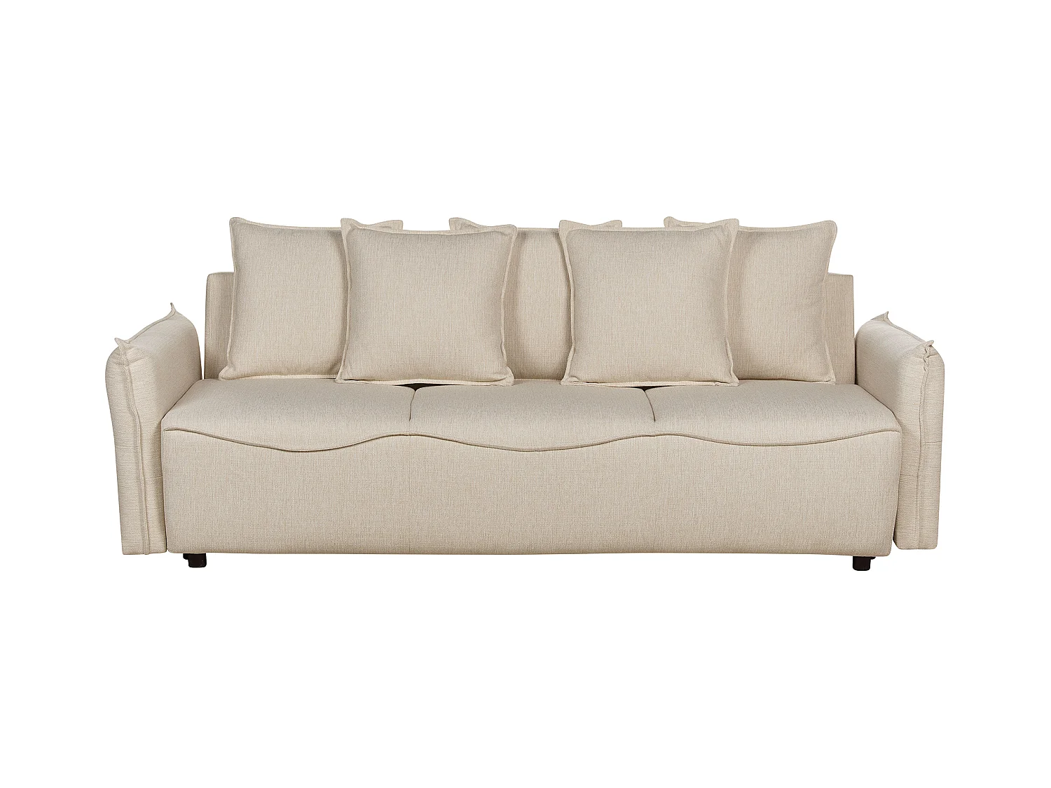 Canapé-lit 3 places KRAMA Tissu Beige avec rangement