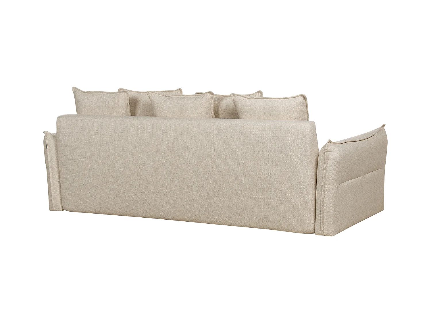 Canapé-lit 3 places KRAMA Tissu Beige avec rangement