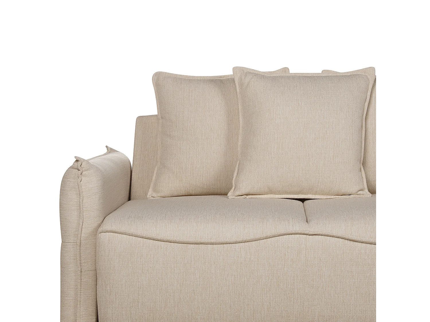 Canapé-lit 3 places KRAMA Tissu Beige avec rangement