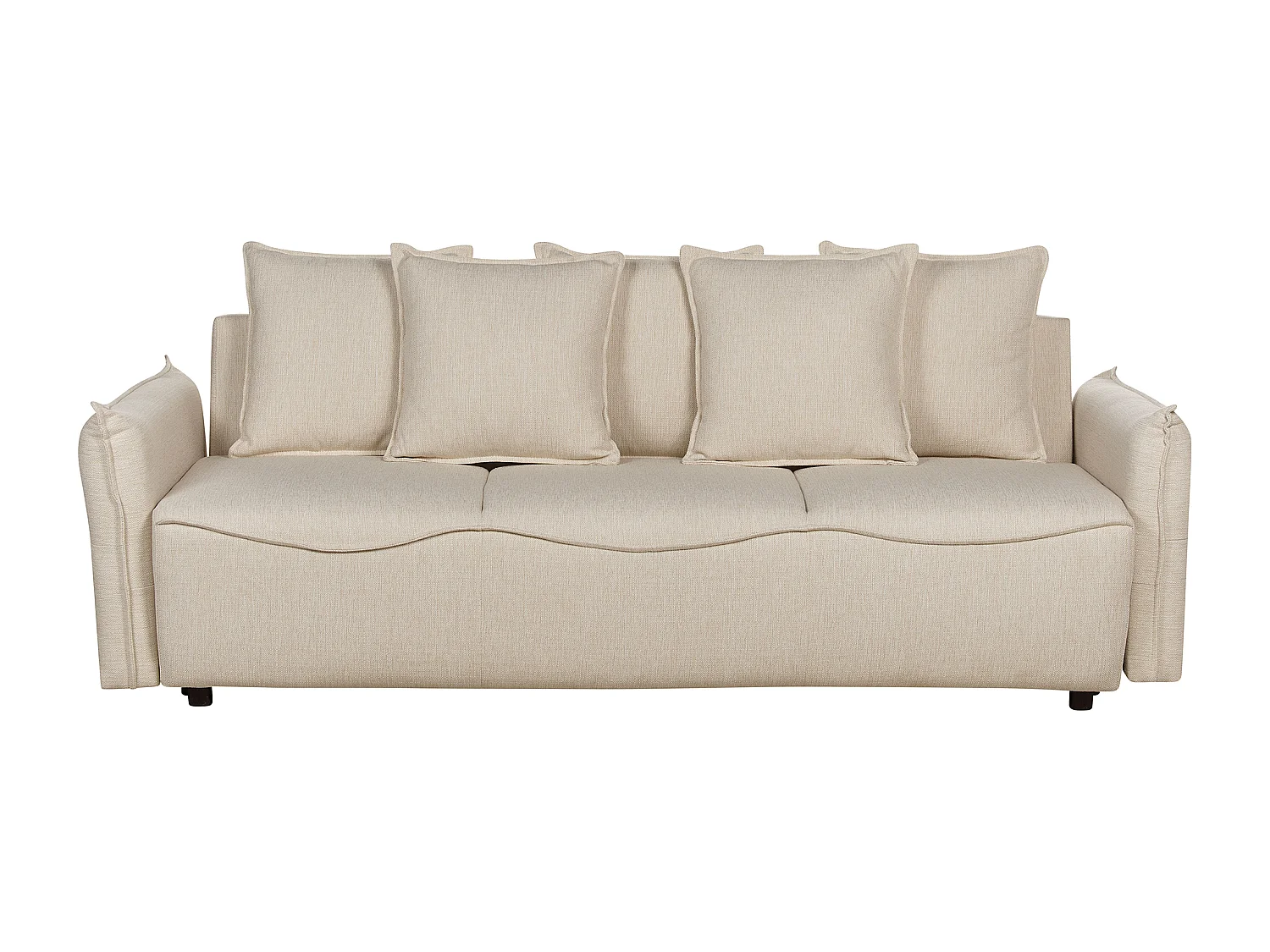 Canapé-lit 3 places KRAMA Tissu Beige avec rangement
