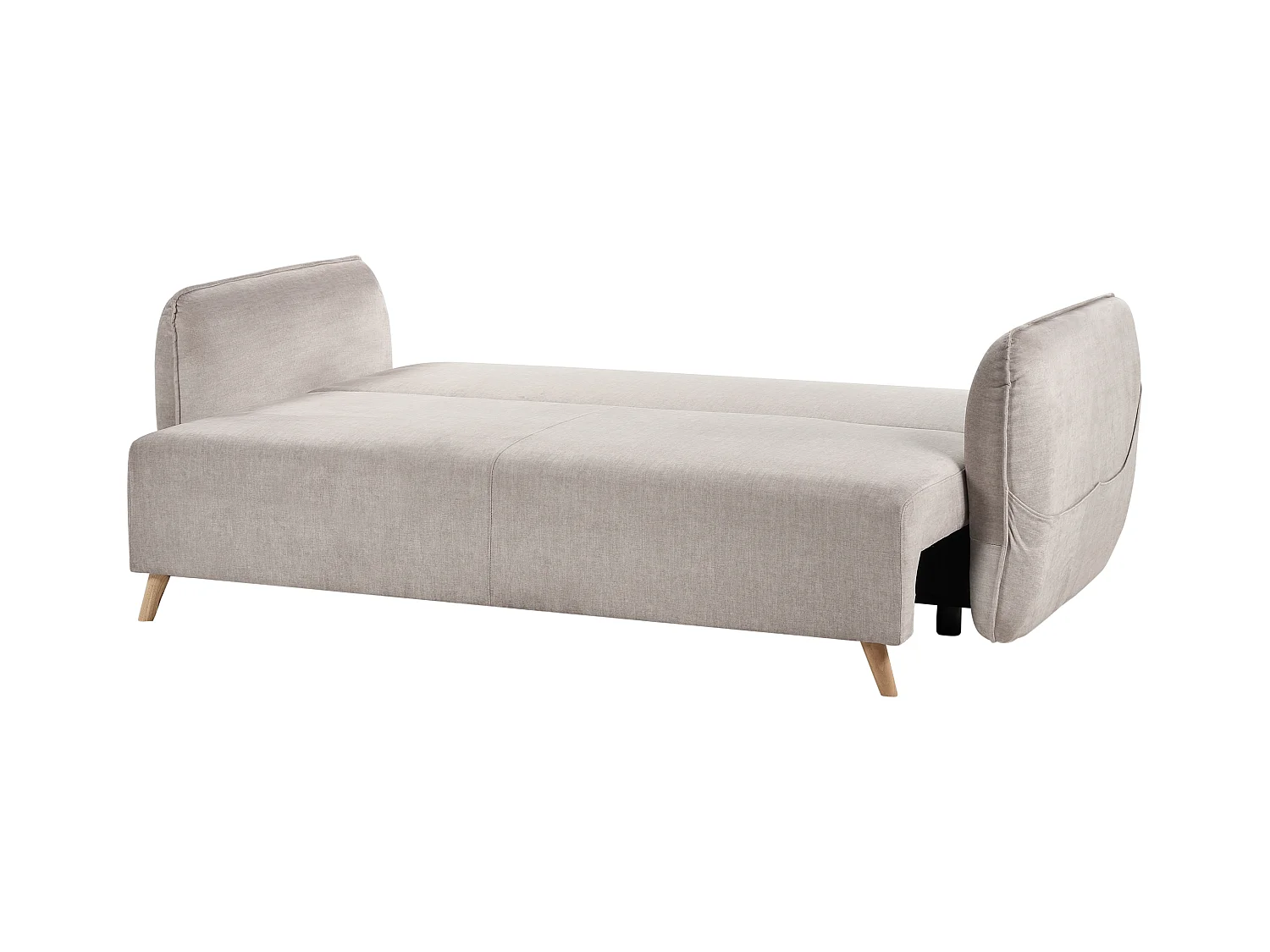 Canapé-lit 2 places VALLANES Velours Taupe avec rangement