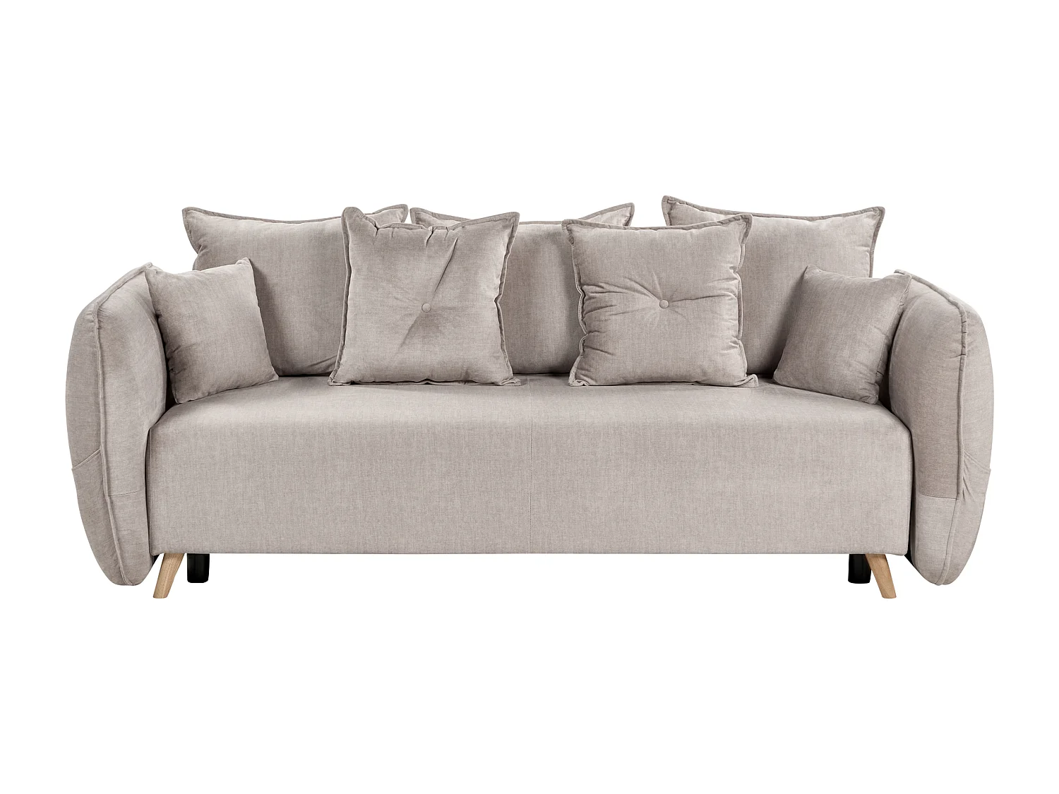 Slaapbank VALLANES Fluweel Taupe met opbergruimte 2-zitter