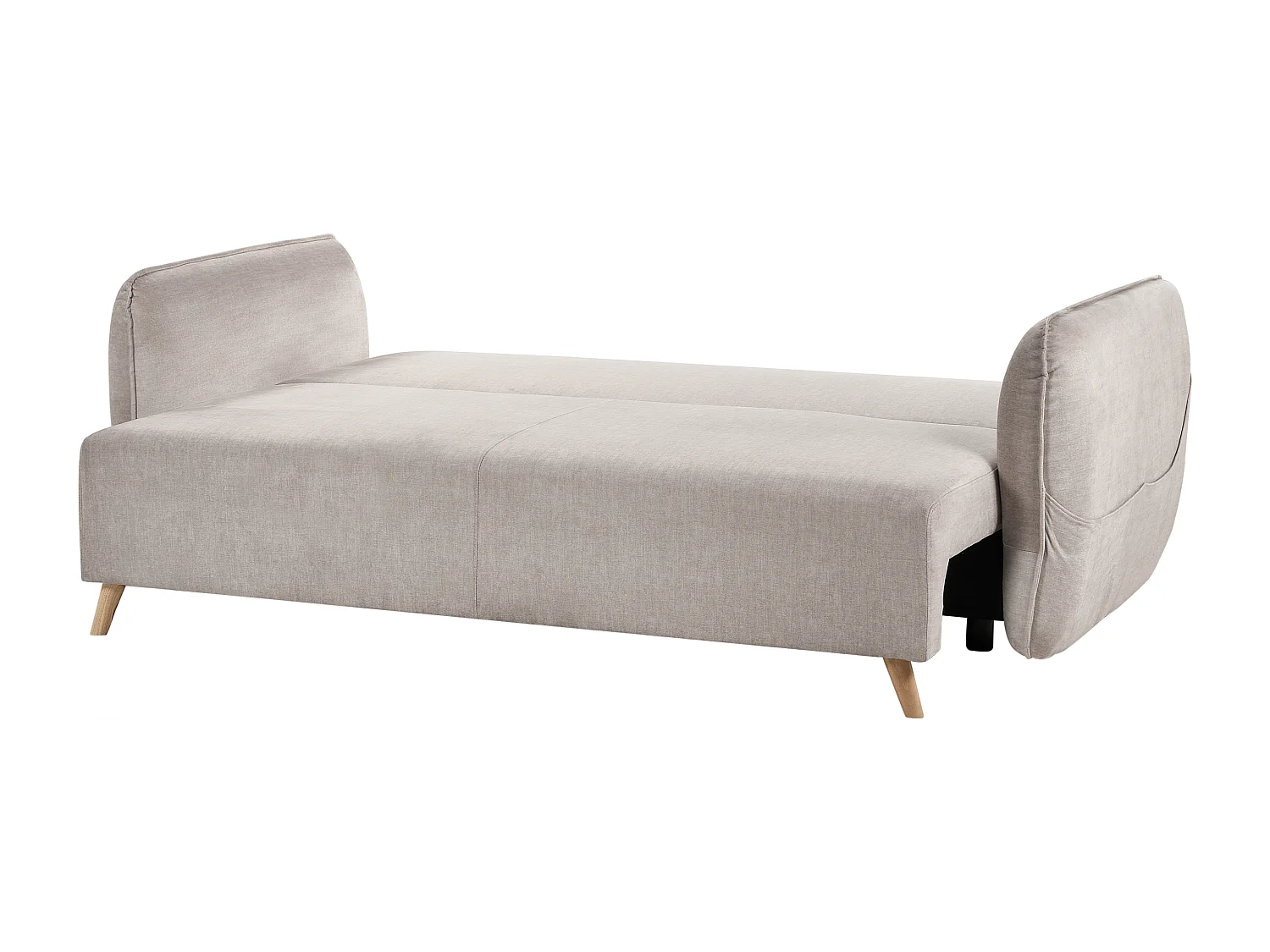 Slaapbank VALLANES Fluweel Taupe met opbergruimte 2-zitter