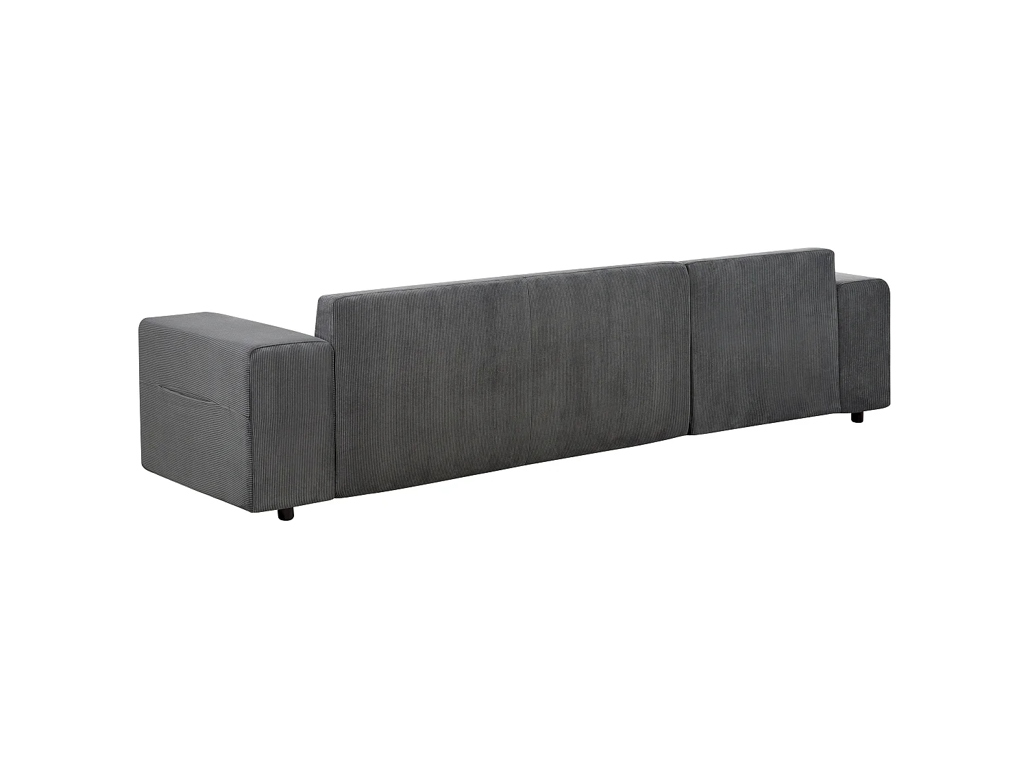 Canapé d'angle convertible clic-clac 3 places en velours gris foncé