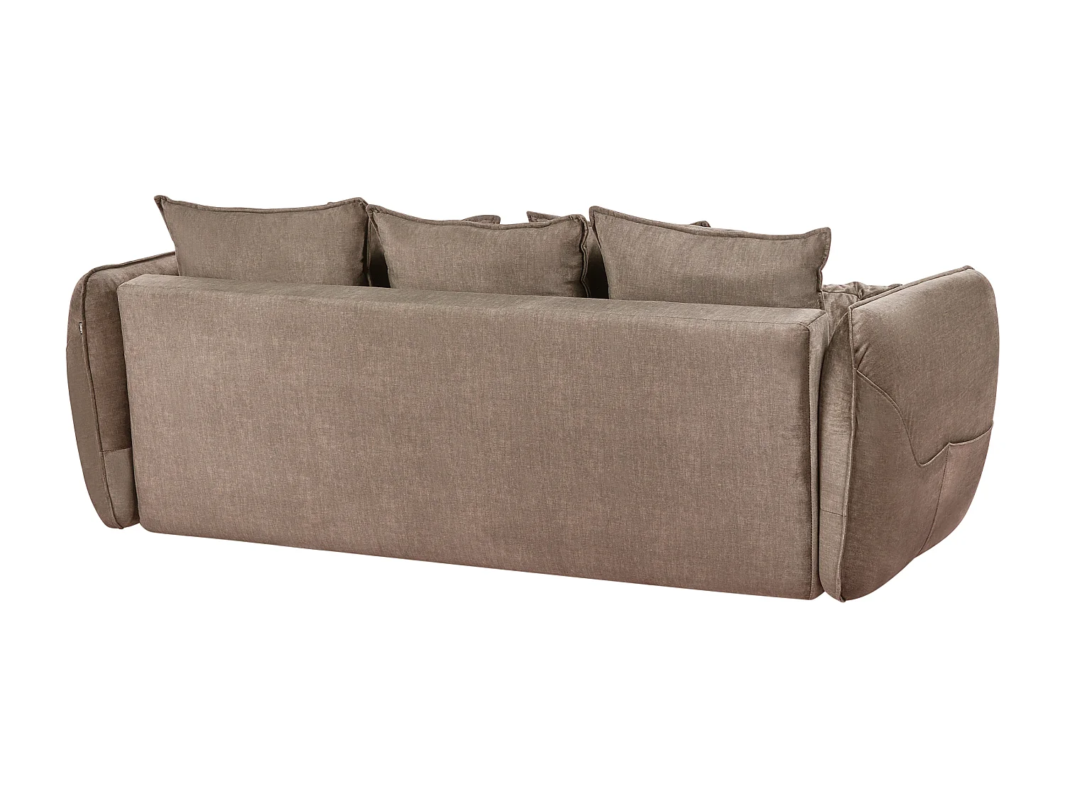 Canapé-lit 2 places VALLANES Velours Marron clair avec rangement