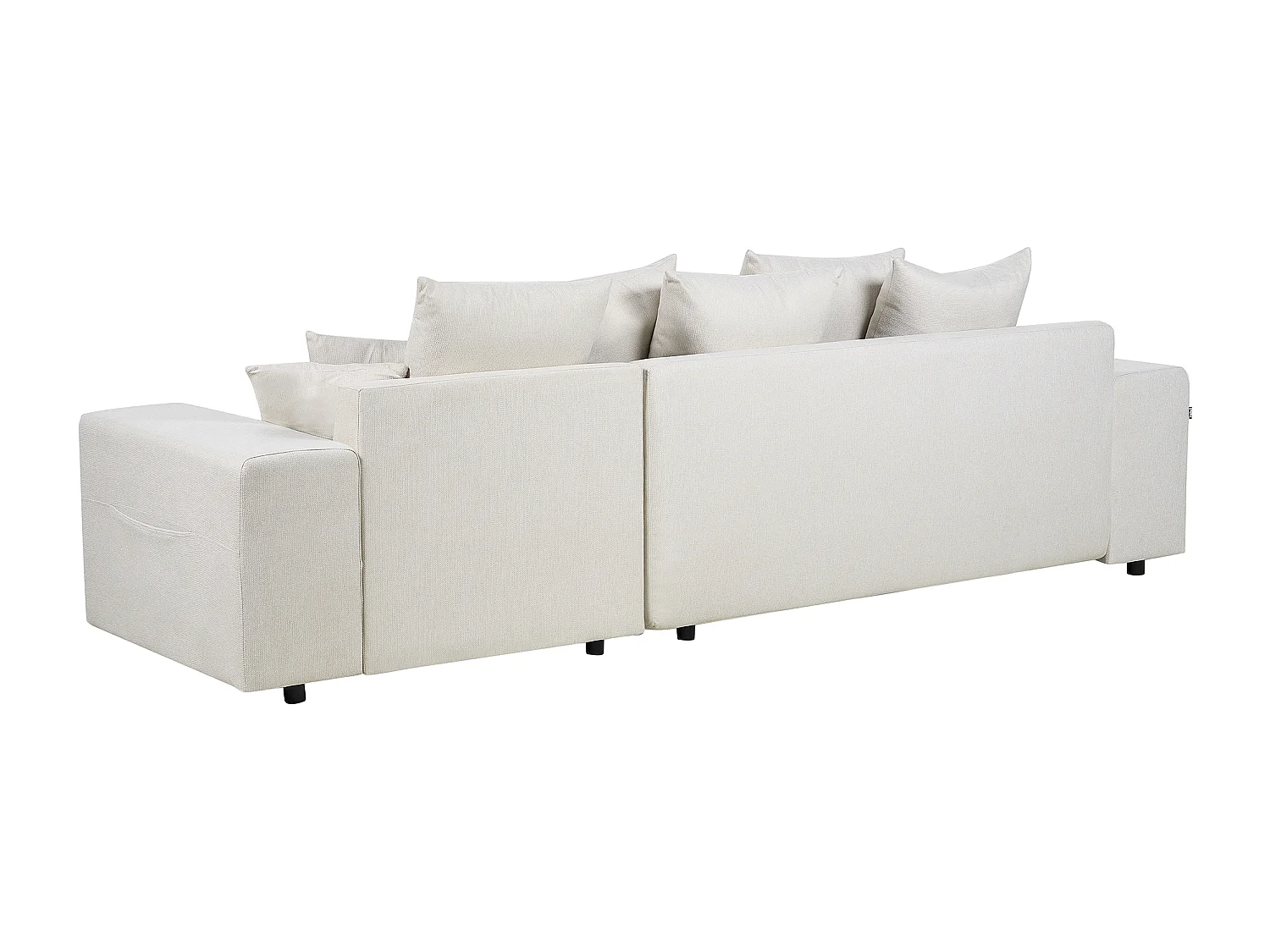 3-Sitzer Ecksofa Stoff beige Schlaffunktion Stauraum Chaiselongue links Luspa