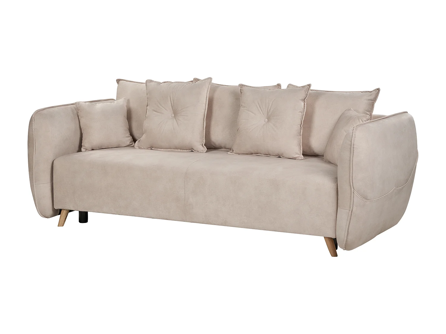 Slaapbank VALLANES Fluweel Beige met opbergruimte 2-zitter