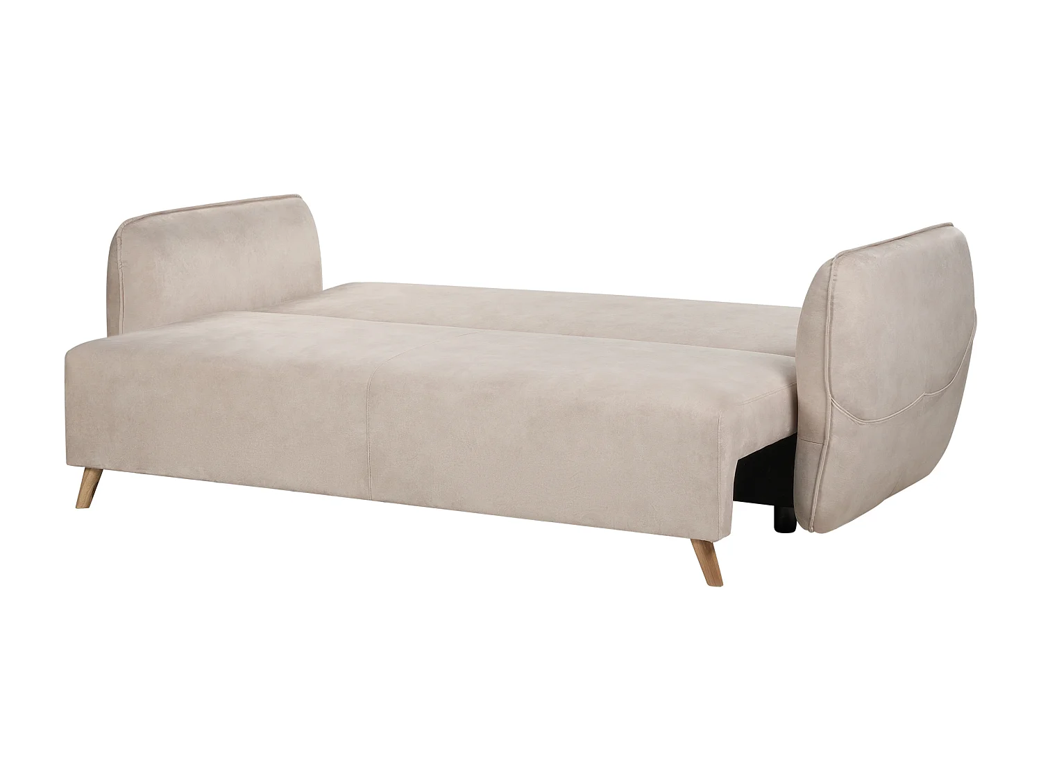 Slaapbank VALLANES Fluweel Beige met opbergruimte 2-zitter