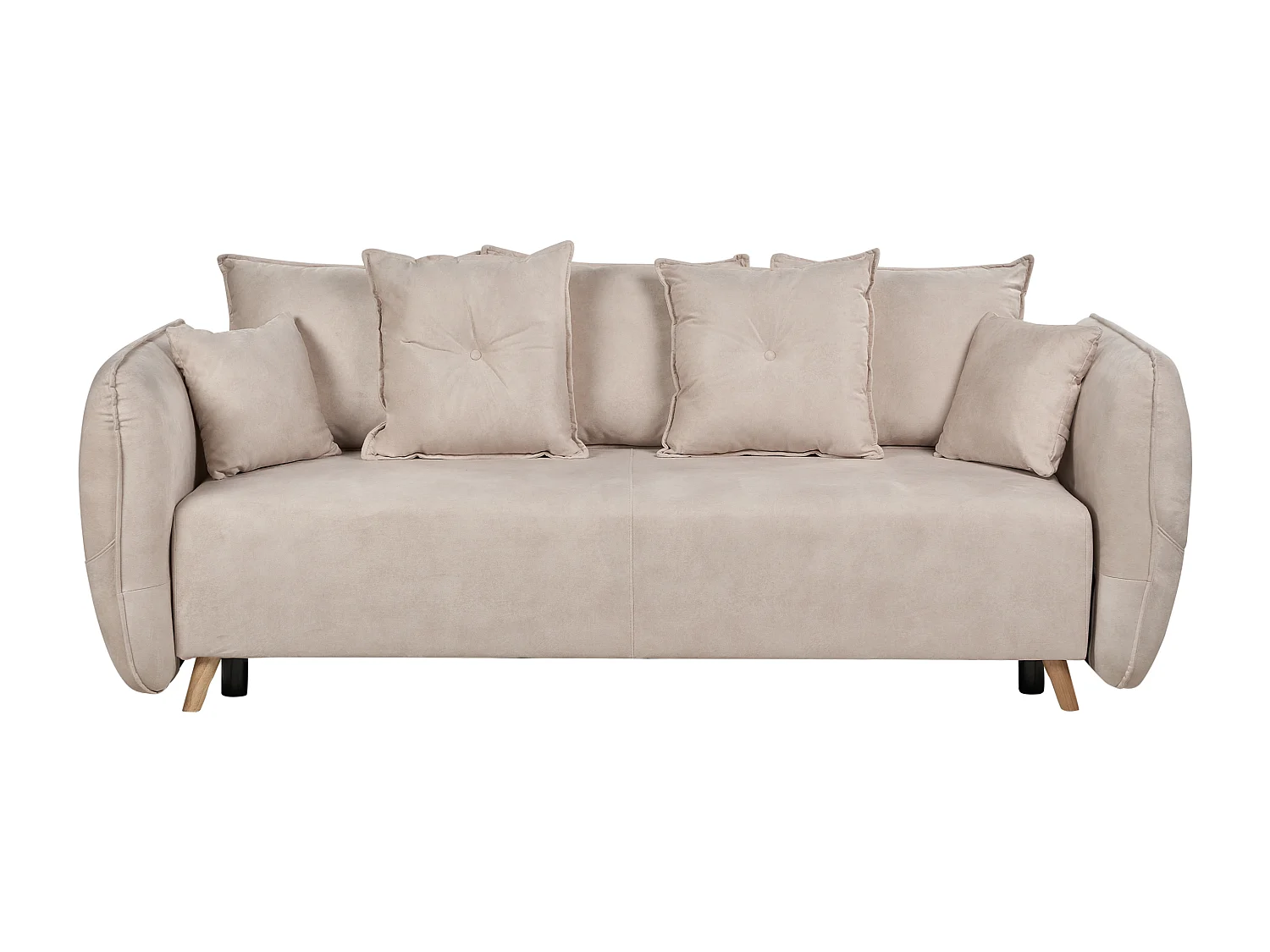 Slaapbank VALLANES Fluweel Beige met opbergruimte 2-zitter