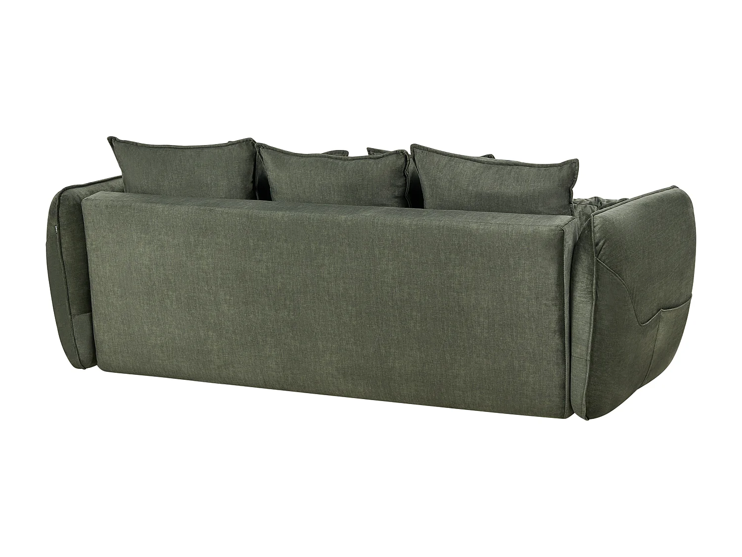 Canapé-lit en velours avec rangement vert VALLANES