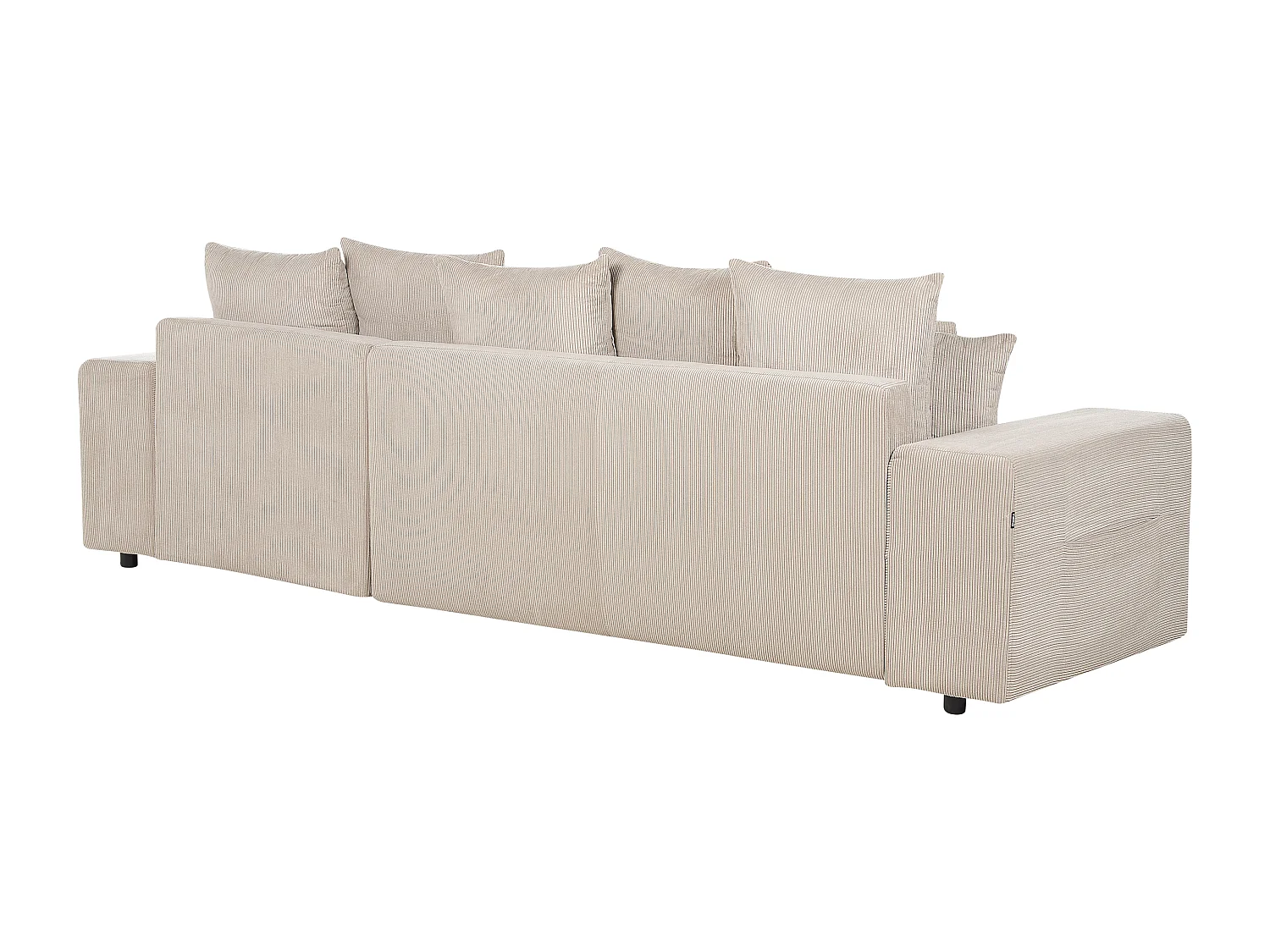3-er Ecksofa Cord beige taupe Schlaffunktion Stauraum Chaiselongue links Luspa