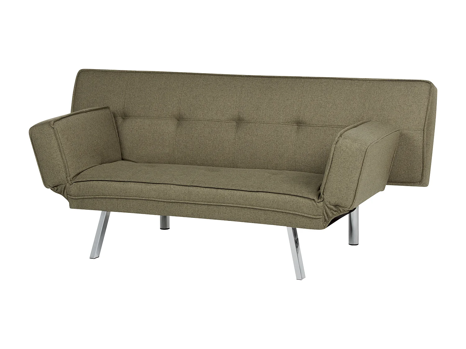 3-Sitzer Schlafsofa Stoffbezug Leinenoptik grün verstellbare Armlehnen Bristol