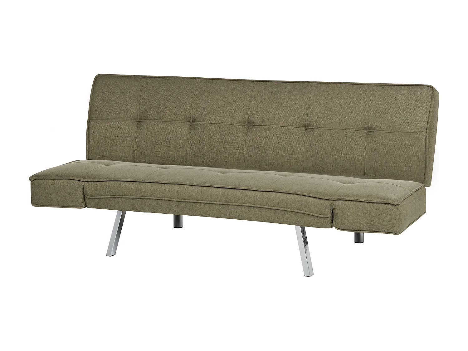 3-Sitzer Schlafsofa Stoffbezug Leinenoptik grün verstellbare Armlehnen Bristol