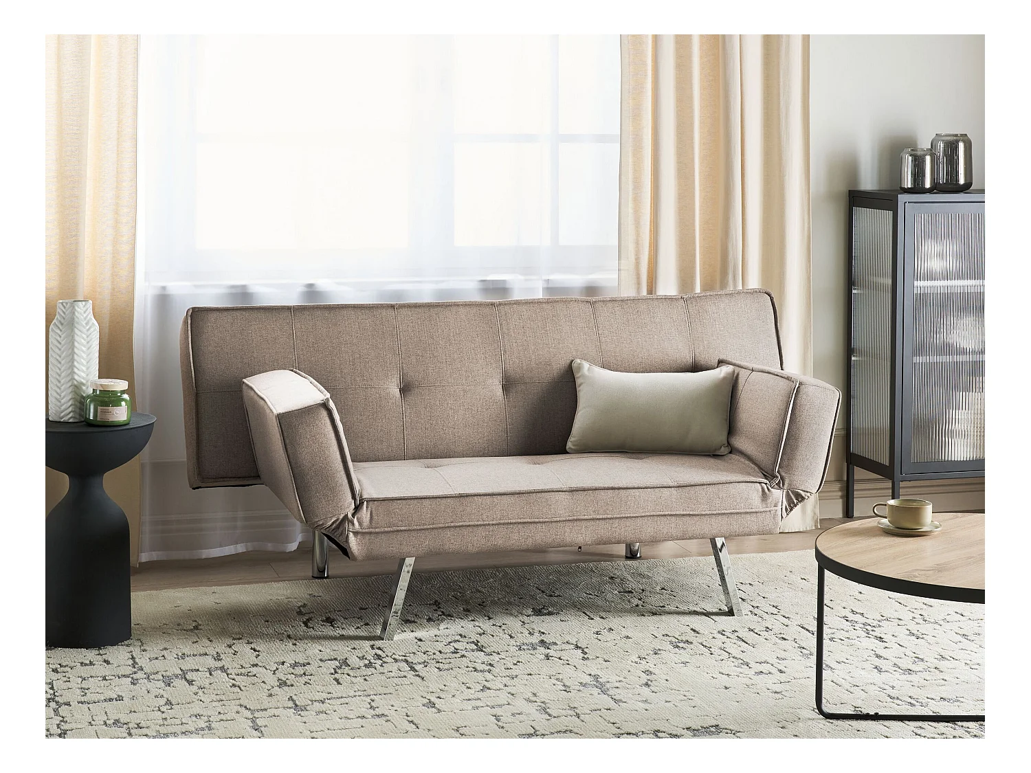 Canapé-lit 3 places BRISTOL Tissu Marron