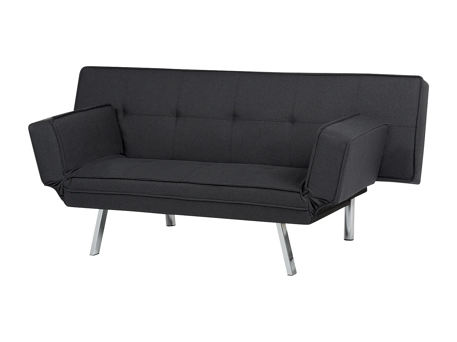 Canapé-lit en tissu noir BRISTOL