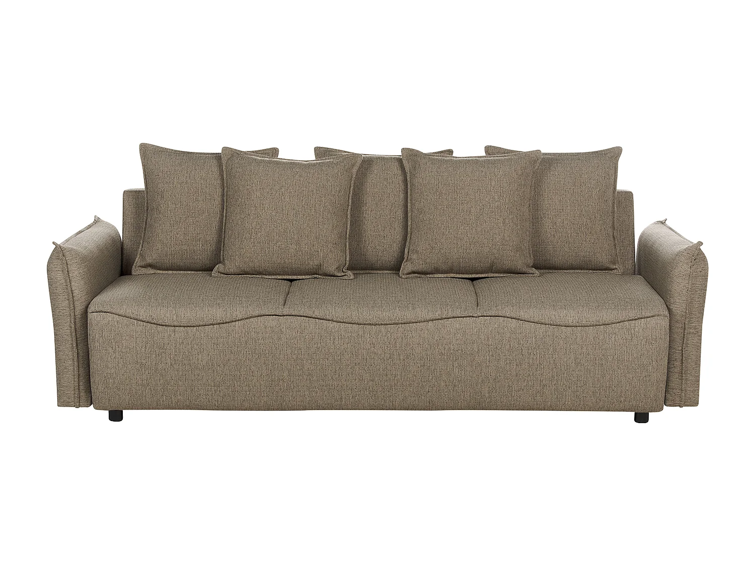 Sofa rozkładana KRAMA Brązowy ze schowkiem dla 3 osób