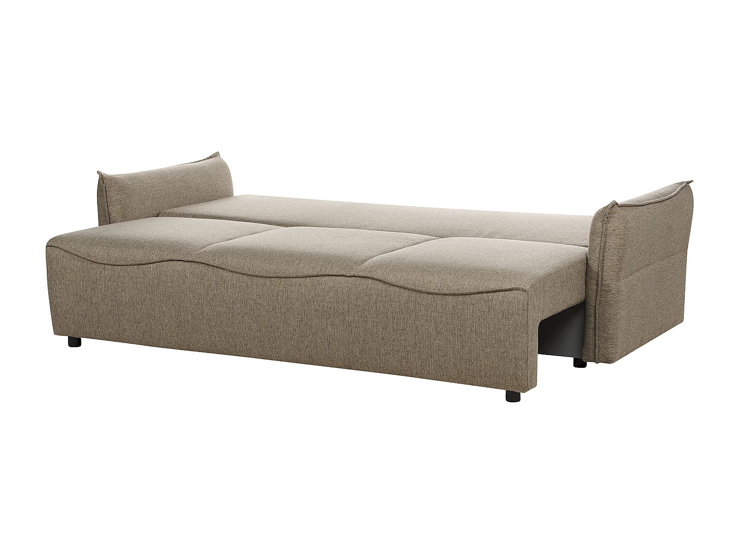 Sofa rozkładana KRAMA Brązowy ze schowkiem dla 3 osób