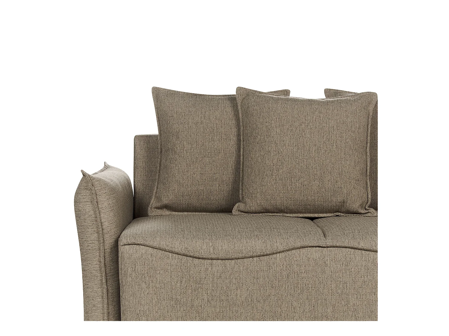 Canapé-lit 3 places KRAMA Tissu Marron avec rangement