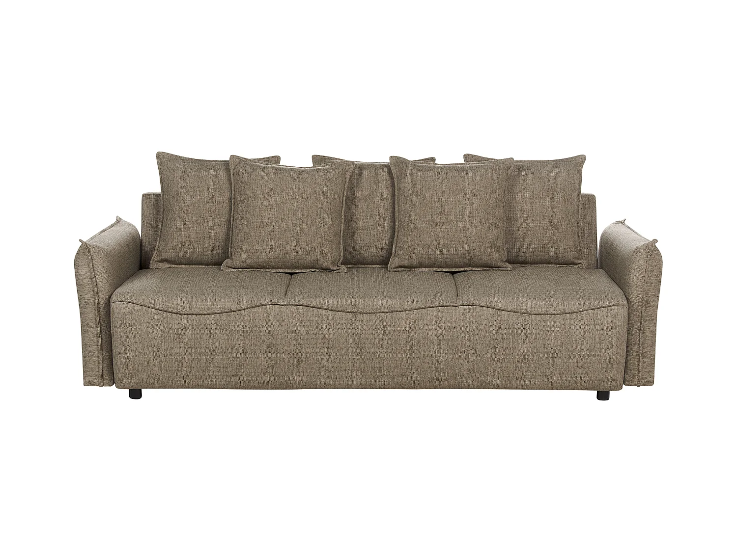 Canapé-lit 3 places KRAMA Tissu Marron avec rangement